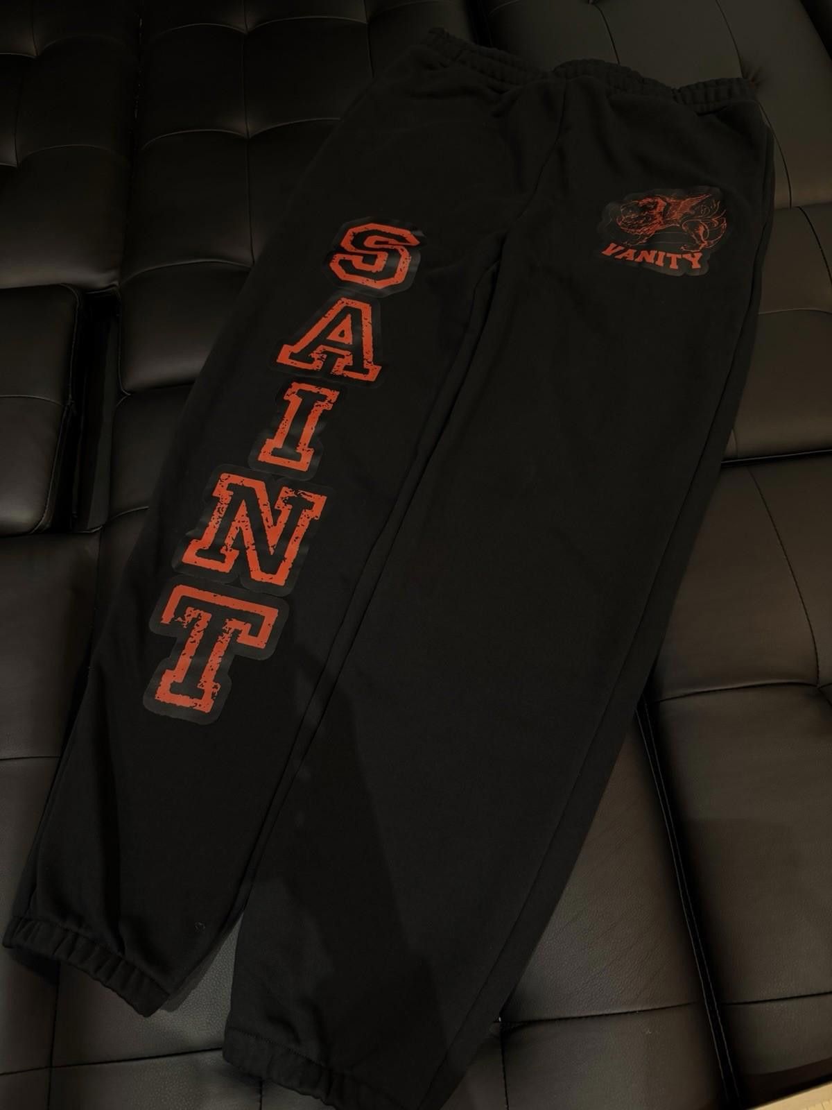 Saint Vanity Size XXL- Saint Vanity Varsity Sweatpants Black Red NEW 2025 Size US 40 / EU 56 - 2 Thumbnail