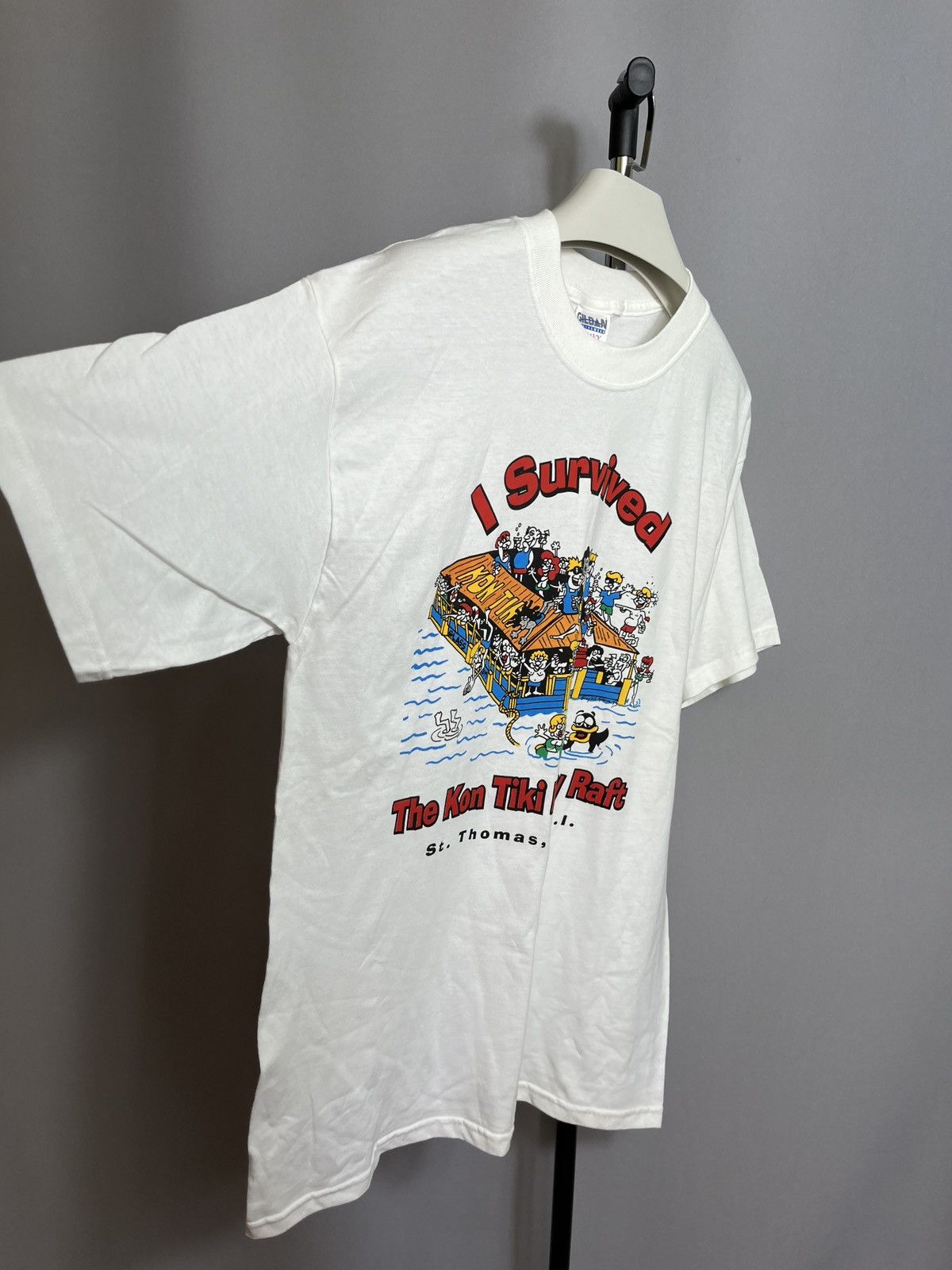 Vintage 90s Kon Tiki Party Raft St. Thomas Virgin Islands Tank shirt Size US L / EU 52-54 / 3 - 5 Thumbnail