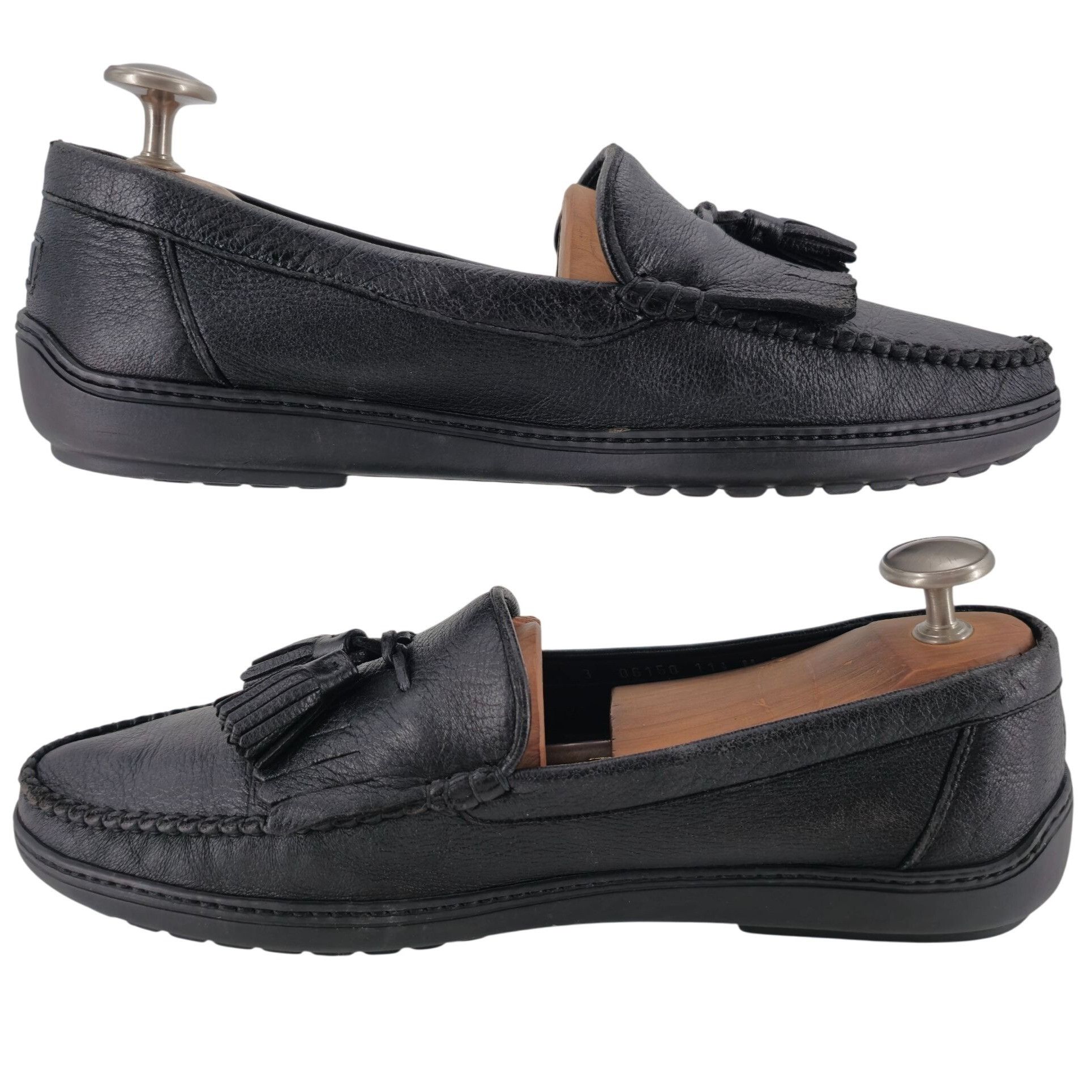 Bragano × Cole Haan Vintage Bragano Cole Haan Black Pebble Grain Tassel Loafers Size US 11.5 / EU 44-45 - 7 Thumbnail