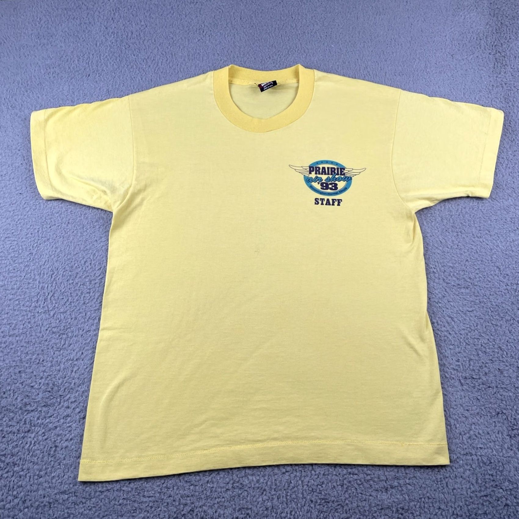 Vintage VINTAGE FOTL T-Shirt USA 1993 90s Flying Yellow Crew Neck Short Sleeve Large L Men Bloomington Ill Made In USA Prairie Air Show Size US L / EU 52-54 / 3 - 6 Thumbnail