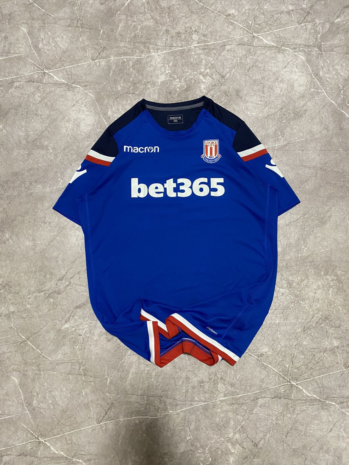 Macron Macron Stoke City The Potters Home Soccer Football Jersey Size US XL / EU 56 / 4 - 2 Thumbnail