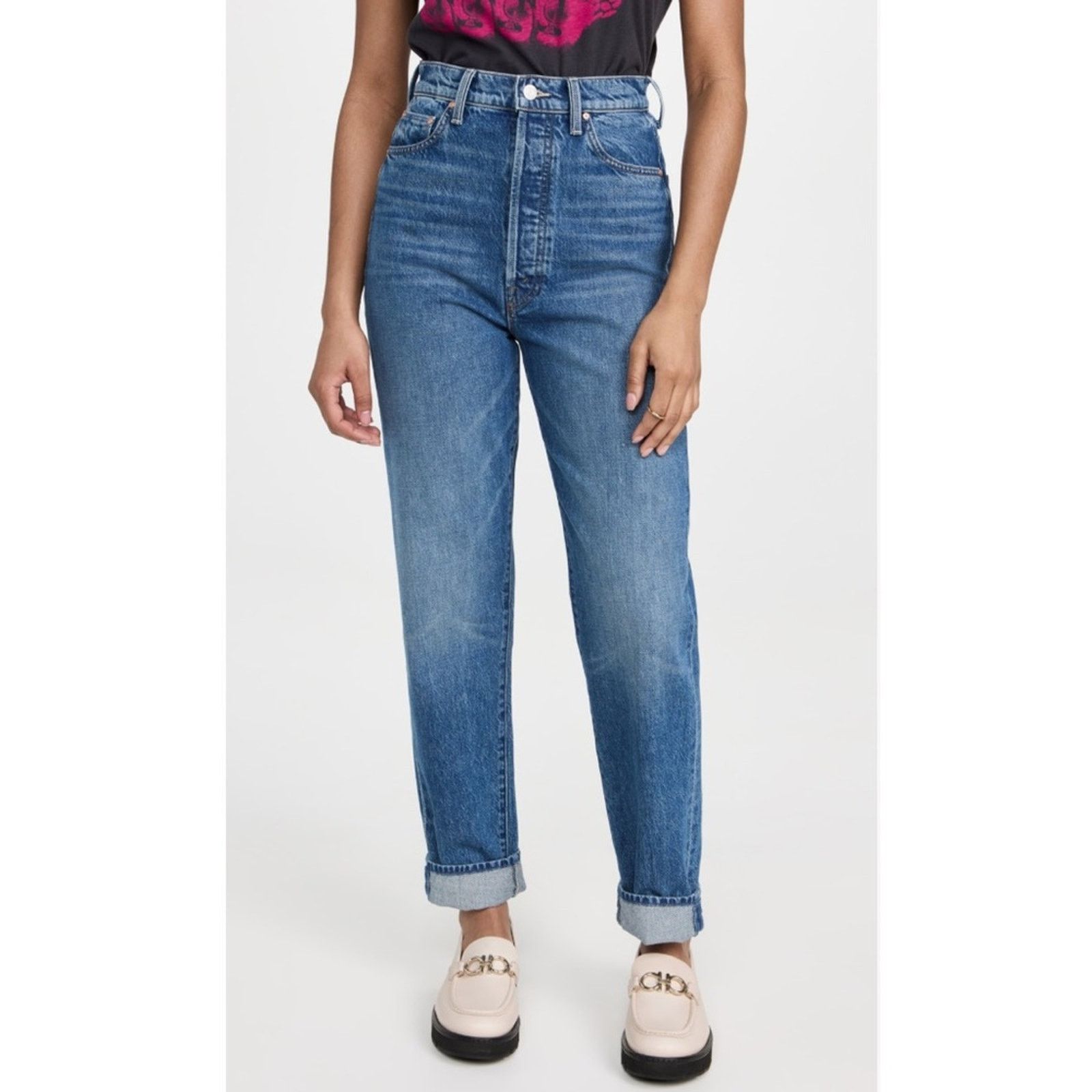 MOTHER NEW MOTHER SUPERIOR The Tune Up Hover Cuff Jean - 25 - $258 Size 25" / US 0 / IT 36 - 4 Thumbnail