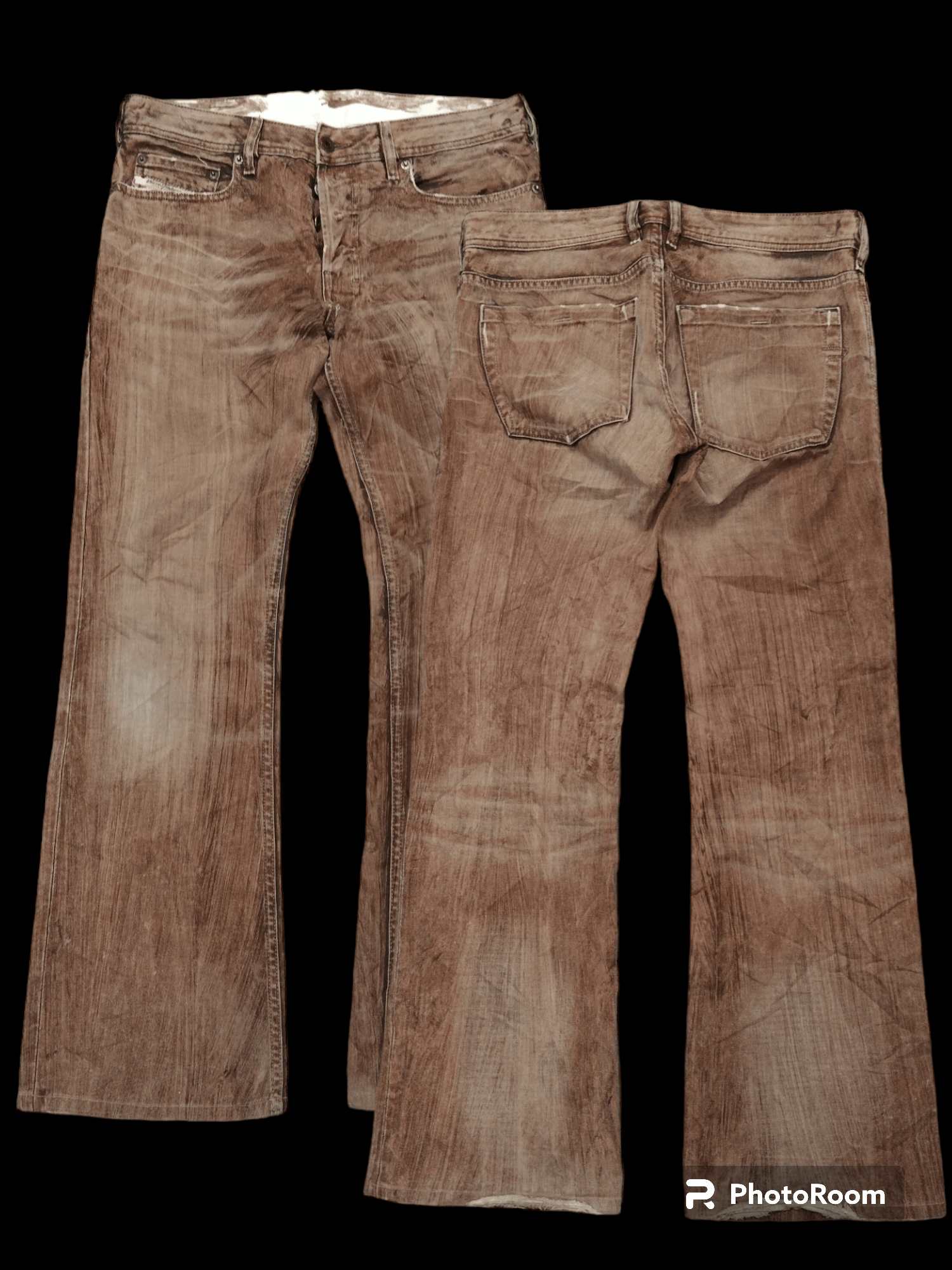Diesel SICK FLARE DIESEL WASHED BROWM DENIM PANTS Size US 29 - 1 Thumbnail