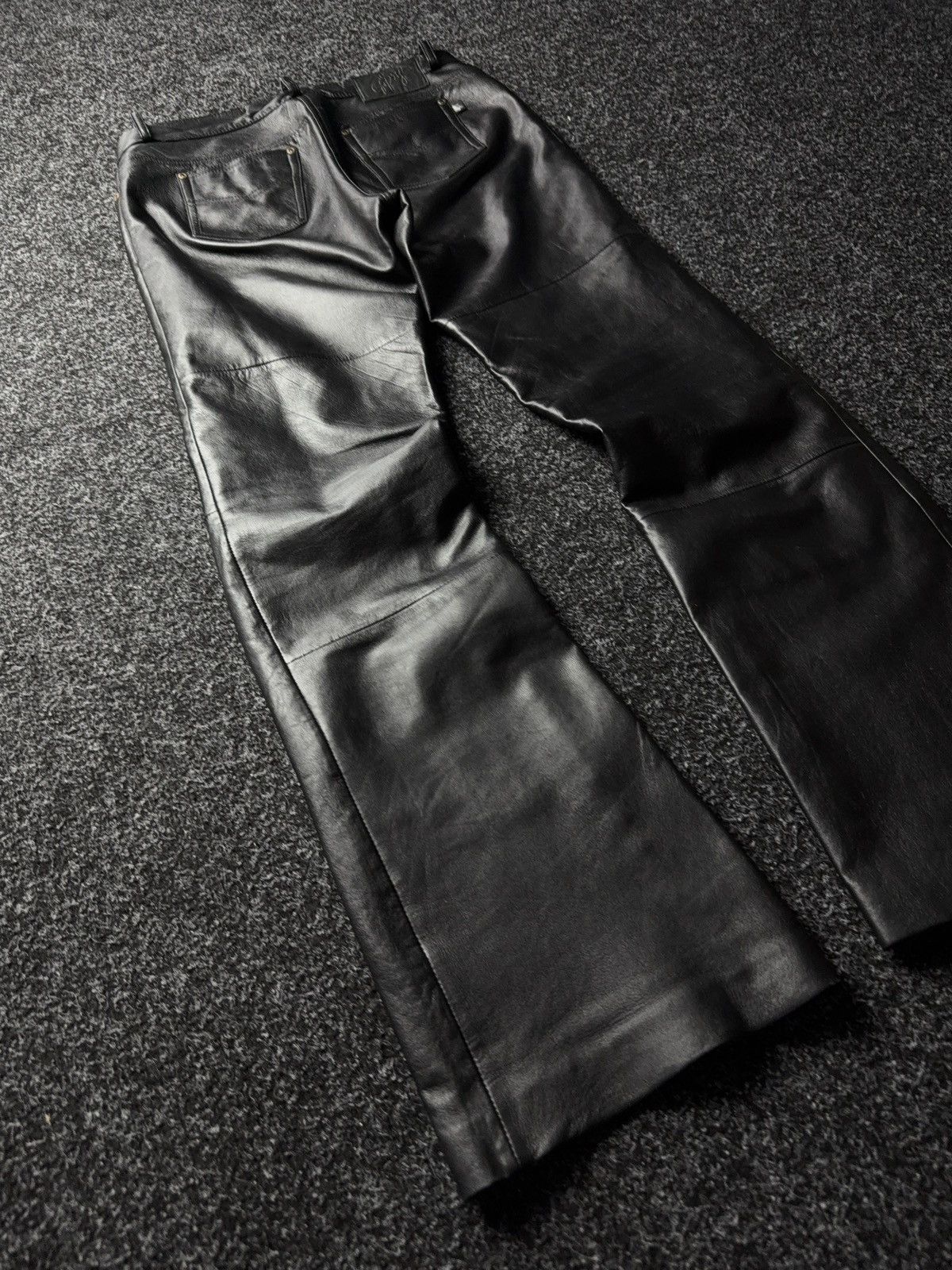 Japanese Brand 🔥VNTG Leather Biker Opium Flared Pants Avant Garde Gothic Size 30" / US 8 / IT 44 - 11 Thumbnail