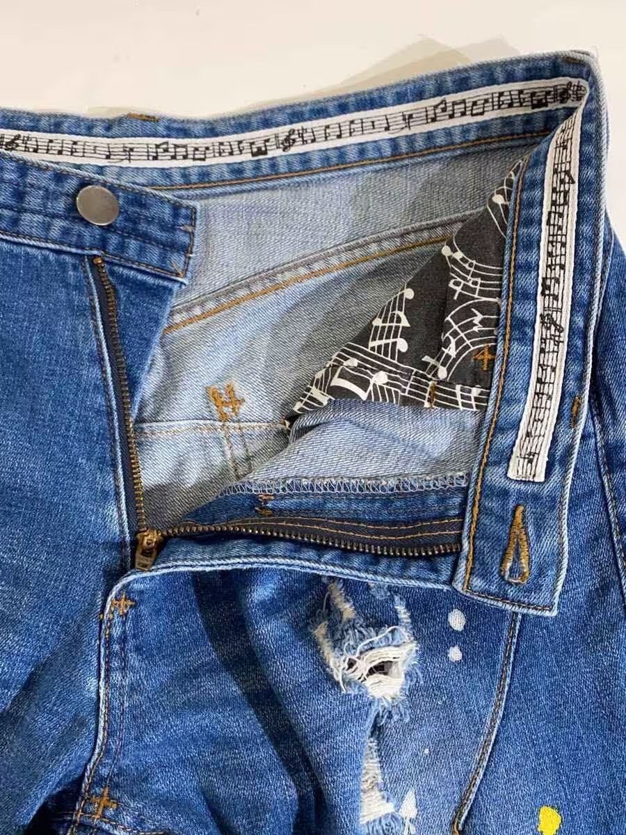 Number (N)ine Distressed Paint Splatter Denim Jeans Size US 31 - 4 Thumbnail