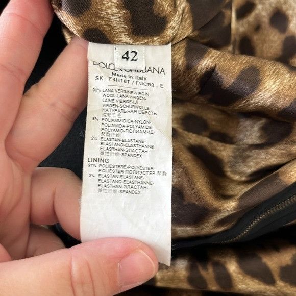 Dolce & Gabbana Dolce & Gabbana Black Leopard Print Lined Pencil Skirt Darte Size 27" / US 4 / IT 40 - 8 Thumbnail