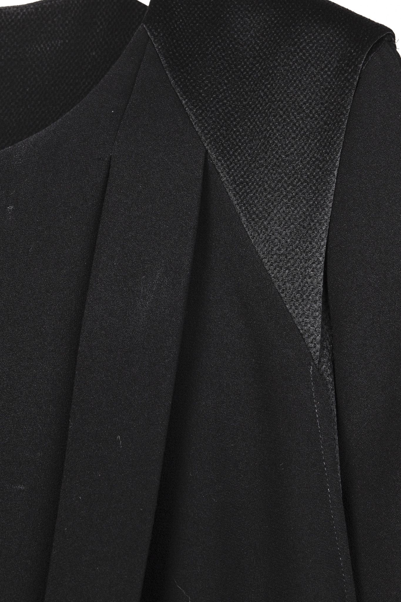 STRENESSE Strenesse Black Crepe and Satin Layered Shift Dress Size XL / US 12-14 / IT 48-50 - 6 Thumbnail