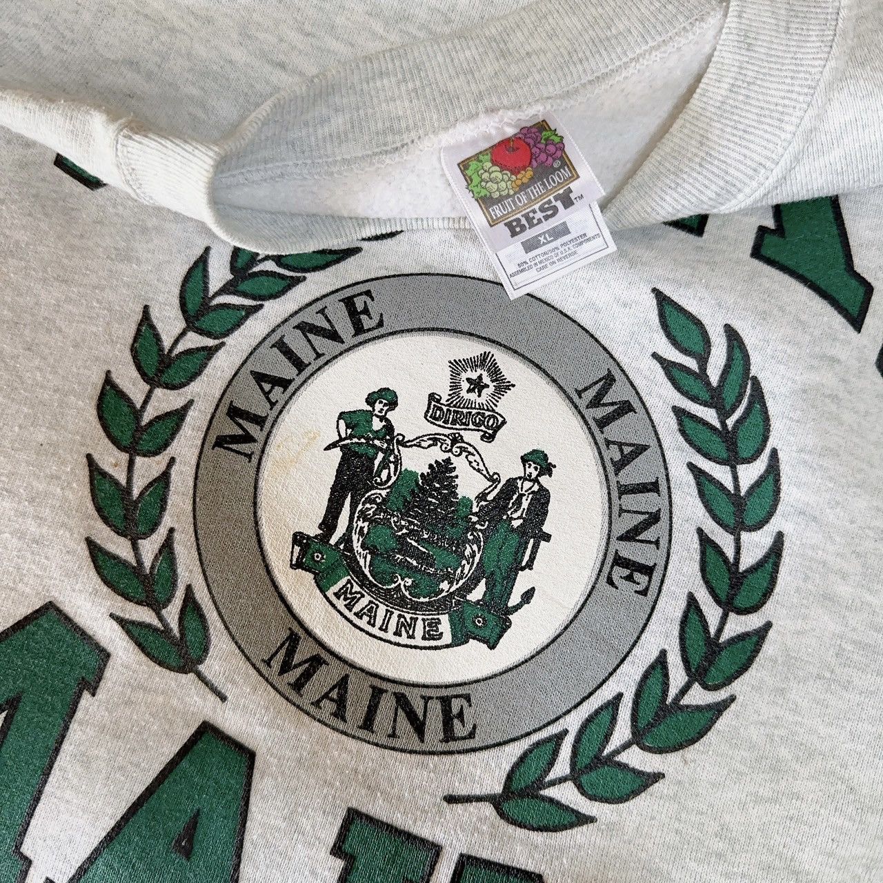 Fruit Of The Loom 90s University of Maine, Gray sweatshirt/ XL Size US XL / EU 56 / 4 - 9 Thumbnail