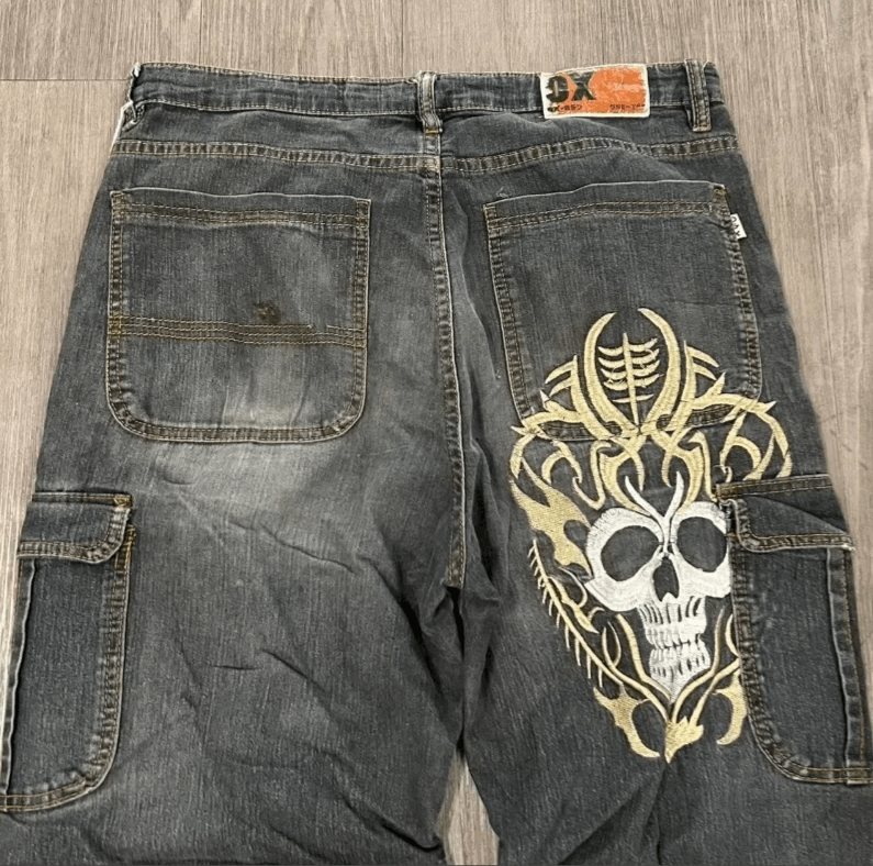Japanese Brand Oversized Embroidered Baggy Jean Y2K Size US 34 / EU 50 - 2 Thumbnail