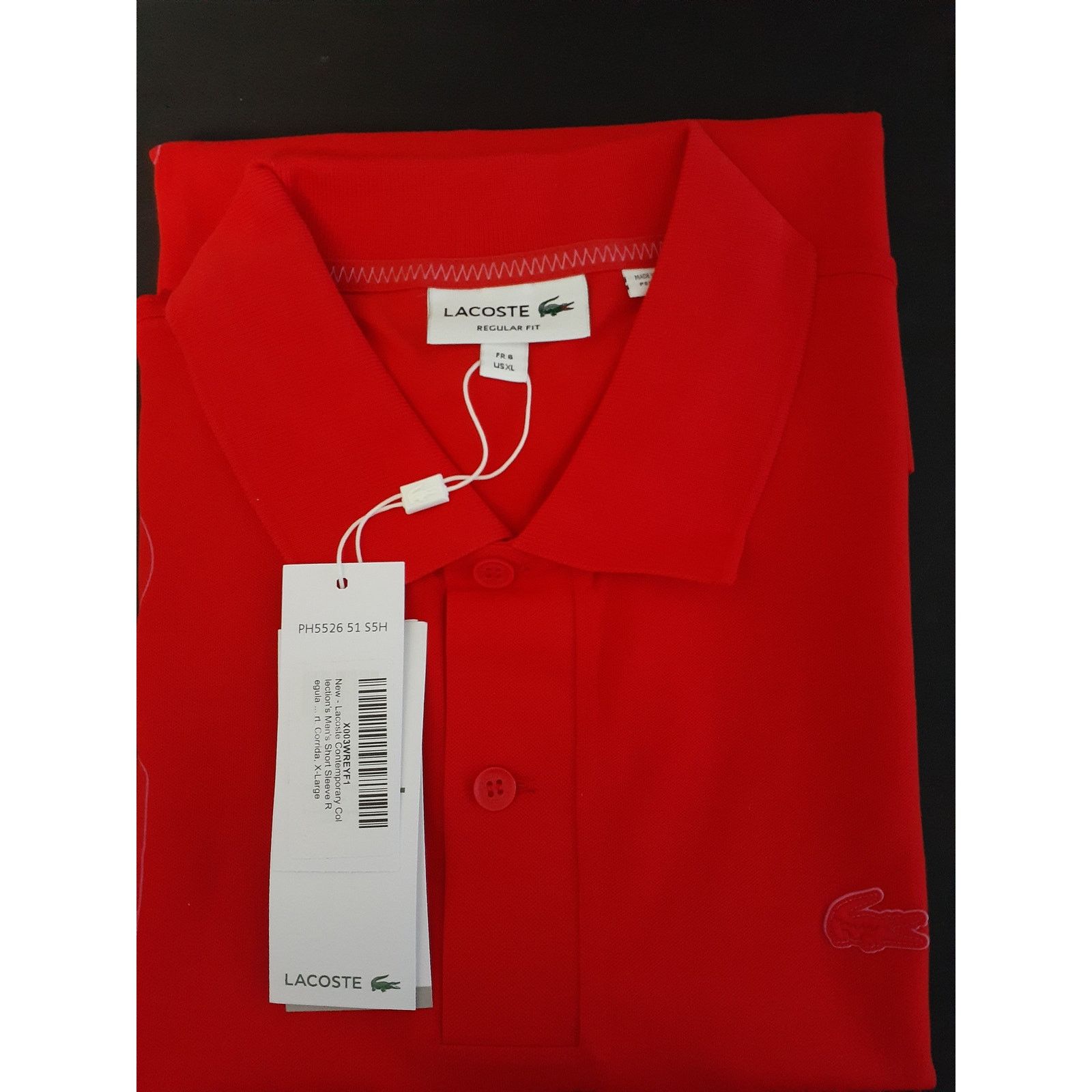 Lacoste Lacoste Men's Short Sleeve Regular Fit Pique Graphic Polo XL Size US XL / EU 56 / 4 - 2 Thumbnail