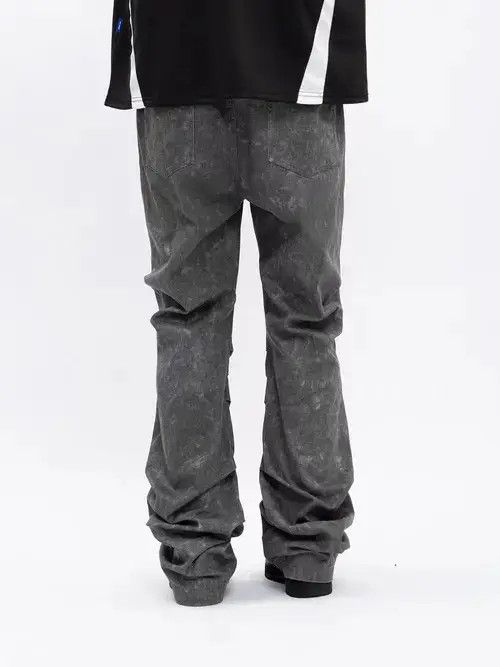 Japanese Brand × Jean Vintage washed gray pleated micro-flare jeans Size US 32 / EU 48 - 4 Thumbnail