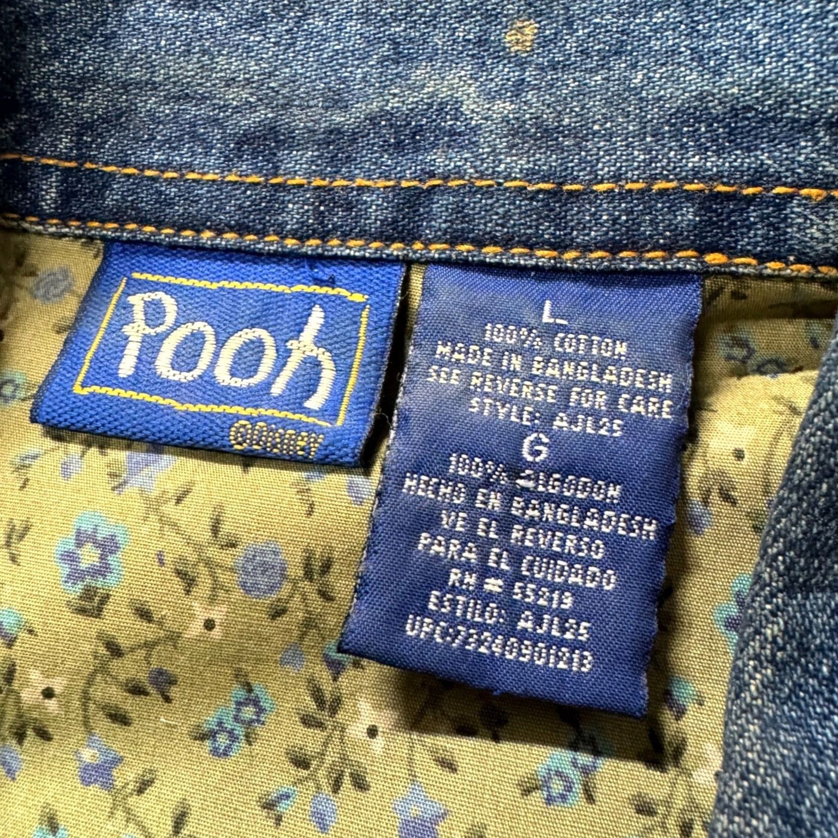 Vintage Winnie the Pooh Vest Women's L 100% Cotton Button Up Embroidered Blue Vest Overcoat Women Blue Winnie the Pooh 100% Cotton Shirt? Size L / US 10 / IT 46 - 2 Thumbnail