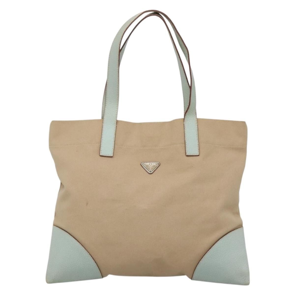 Prada PRADA Tote Bag Canvas Beige Silver Size ONE SIZE - 2 Thumbnail