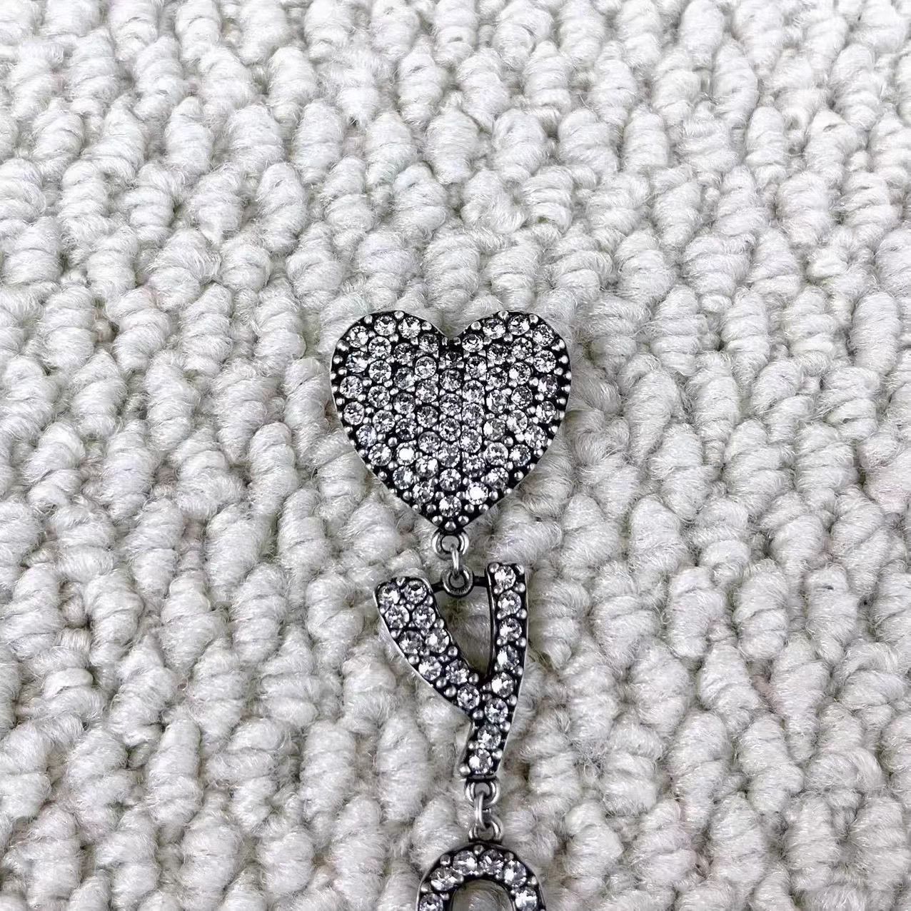 Saint Laurent Paris Saint Laurent Heart Logo Pave Clip-On Earrings 99 New Size ONE SIZE - 4 Thumbnail