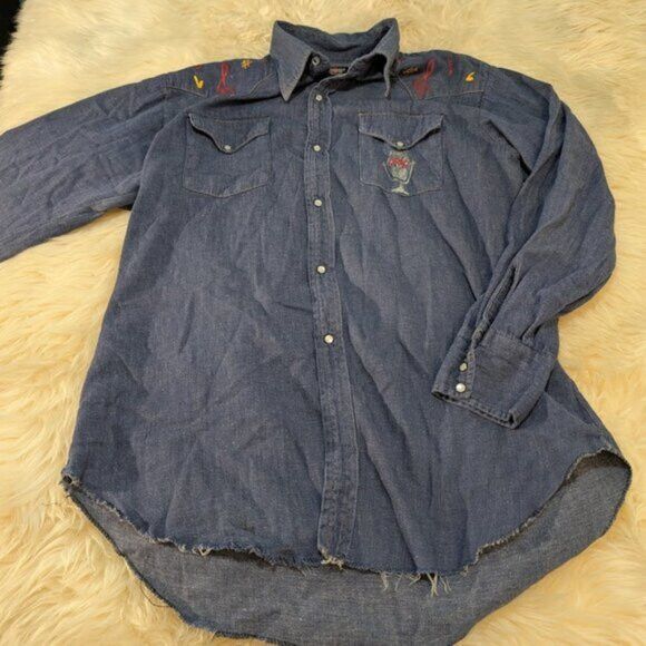 Vintage Vintage GWG Denim Pearl Snap Western Shirt Size L / US 10 / IT 46 - 1 Thumbnail