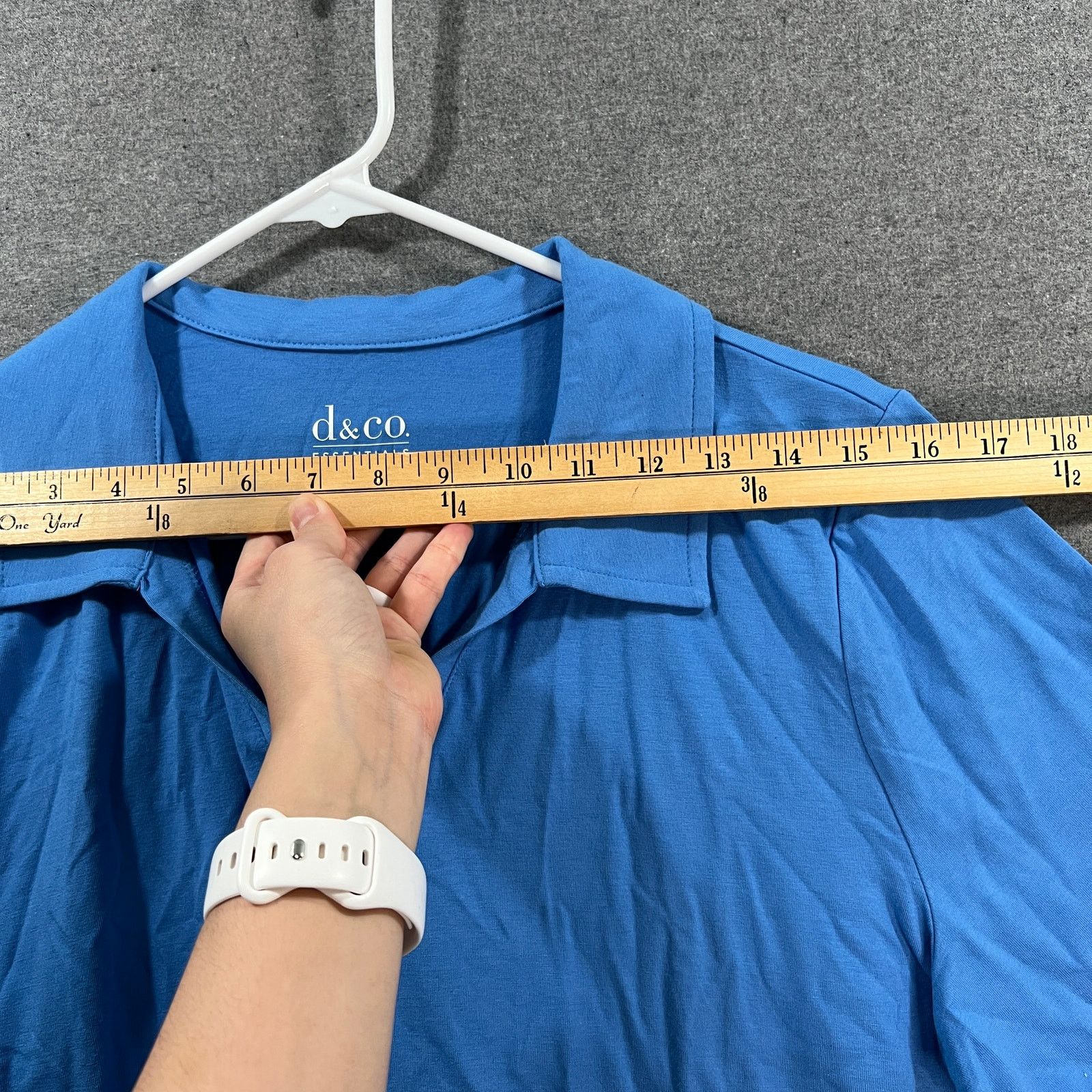 Denim & Co. Denim & co. Essentials Favorite Jersey Polo Collar Top Mari Size L / US 10 / IT 46 - 6 Thumbnail