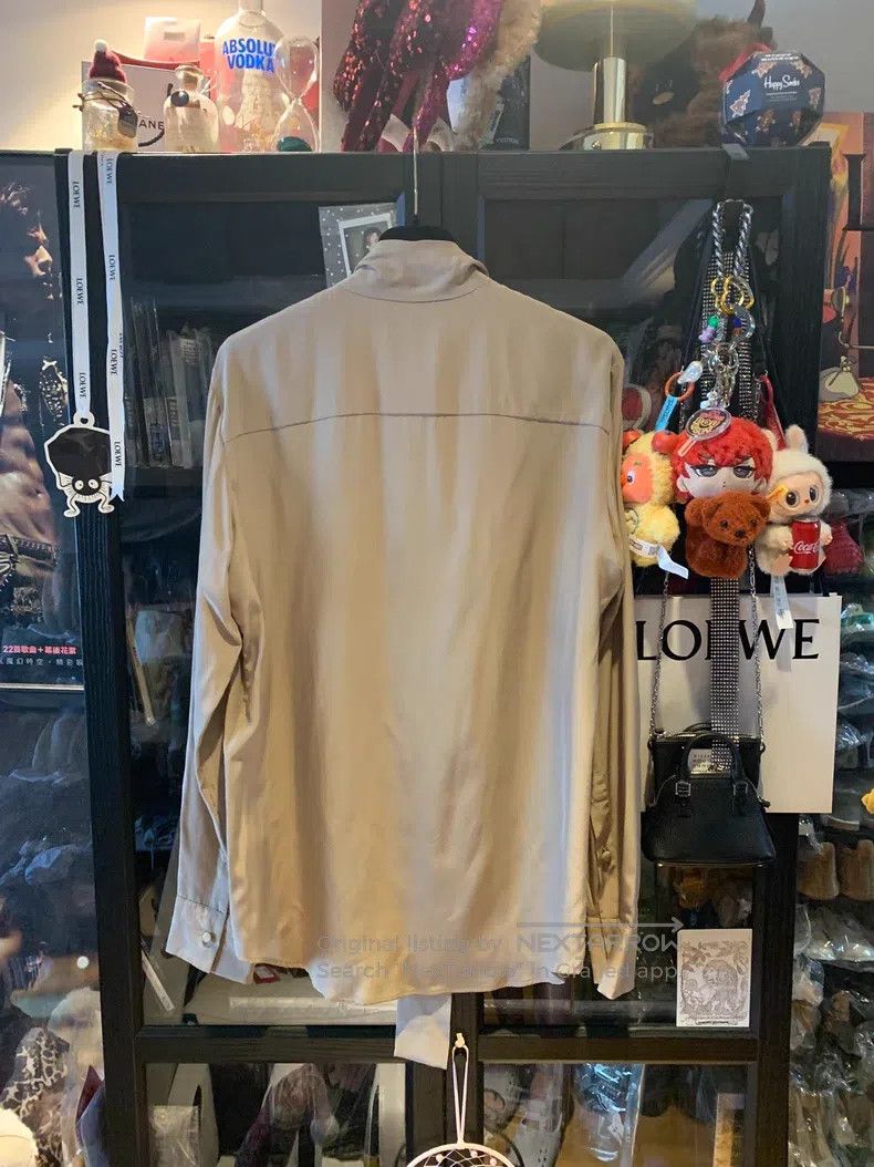 Other Valentino Men's khaki camel mulberry silk streamer shirt Size US XXS / EU 40 - 2 Thumbnail