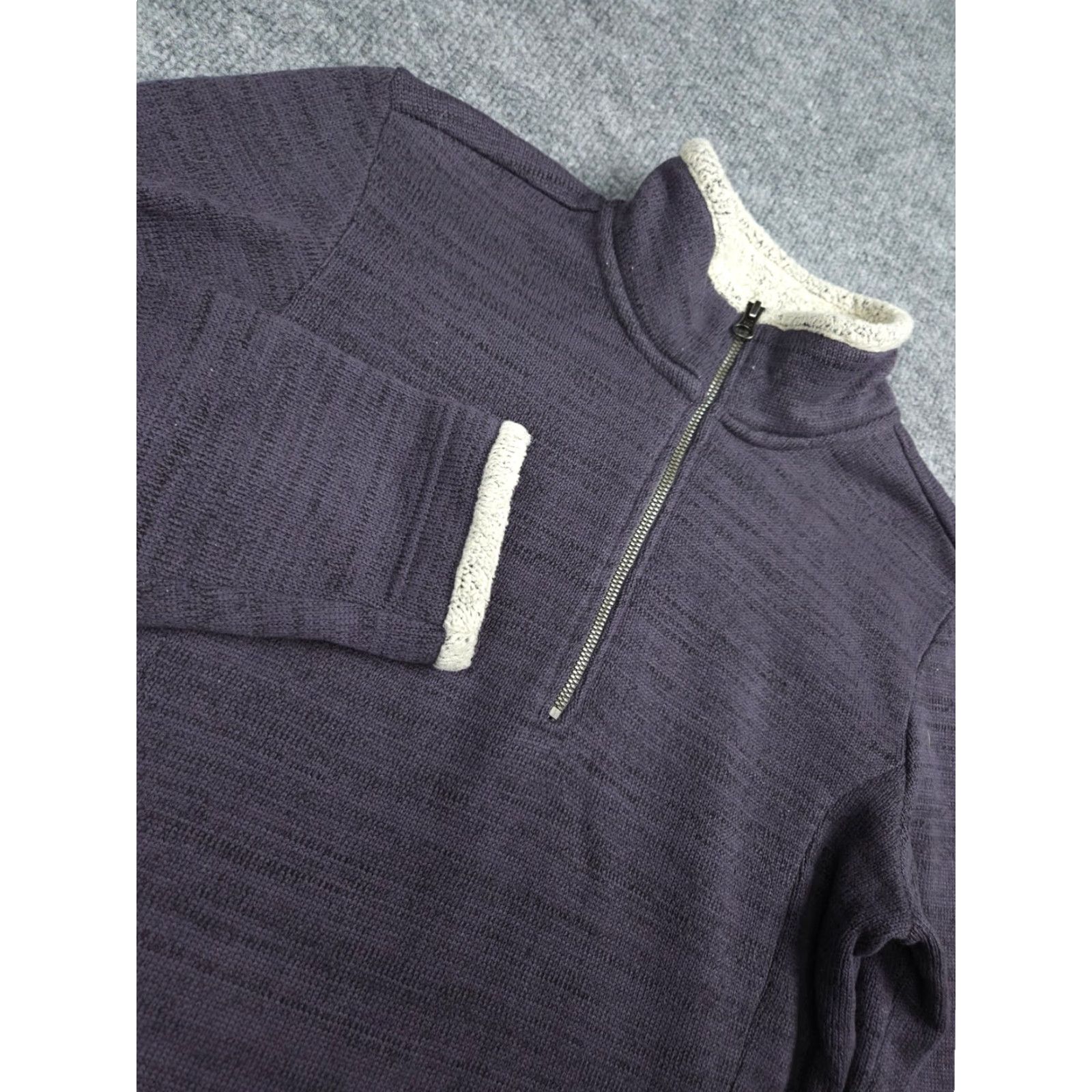 Vintage Kuhl Alaska Sweater Women's M 1/4 Gray Purple Fleece Lined Mock Neck Pullover Logo 1/4 Zip Garment: Sweater Casual Size M / US 6-8 / IT 42-44 - 3 Thumbnail