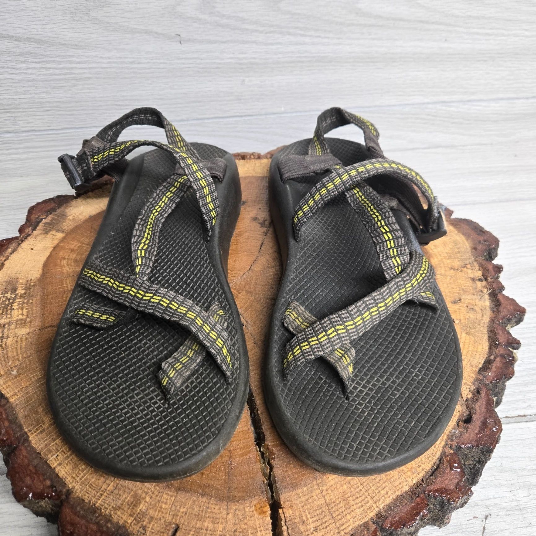 Chaco Chaco Gray Yellow Geometric Strappy Sandals Adjustable Buckle Adult Men's 12 Size ONE SIZE - 3 Thumbnail
