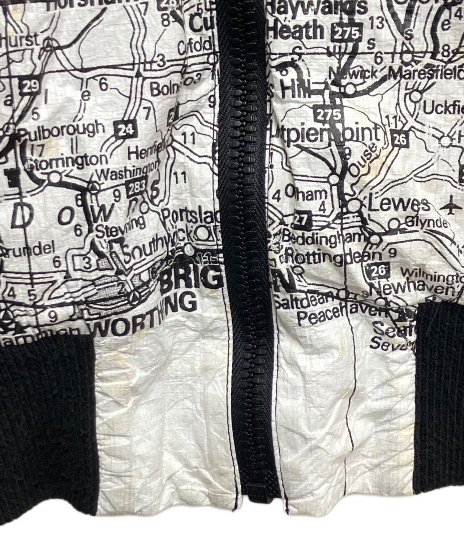 Number (N)ine NUMBER (N)INE Paper Map Full ZipvBlouson Jacket White 34 Size US L / EU 52-54 / 3 - 7 Thumbnail