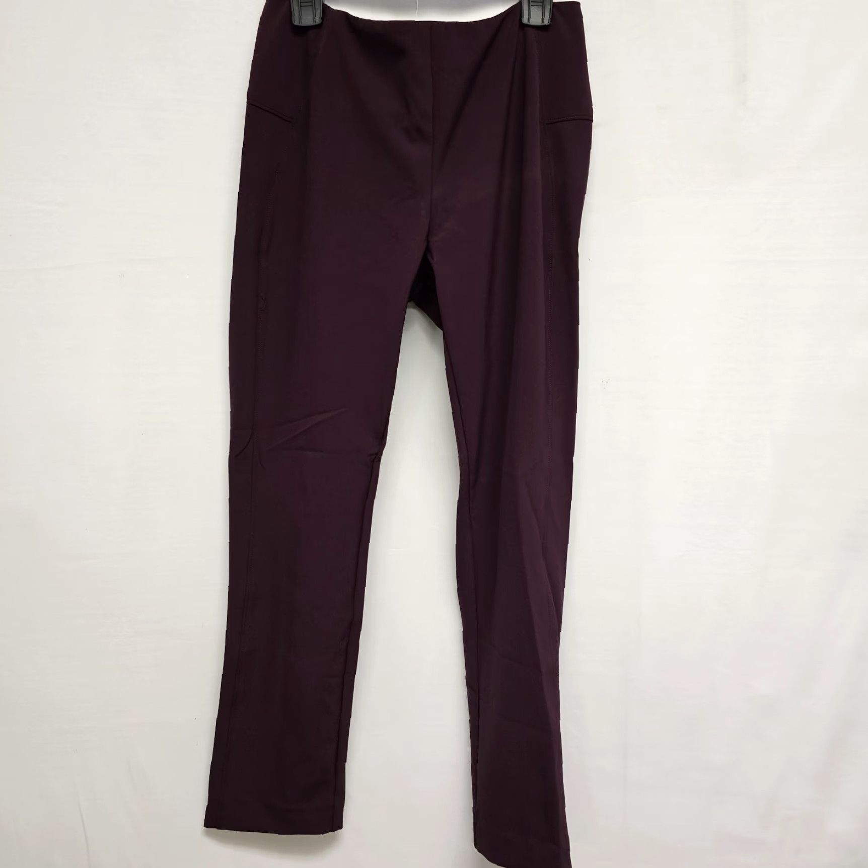 Veronica Beard VERONICA BEARD Pants Cropped Slim Zip Back Bordeaux 2 Womens Solid Knit Office Workwear 2010s Size 26" / US 2 / IT 38 - 4 Thumbnail