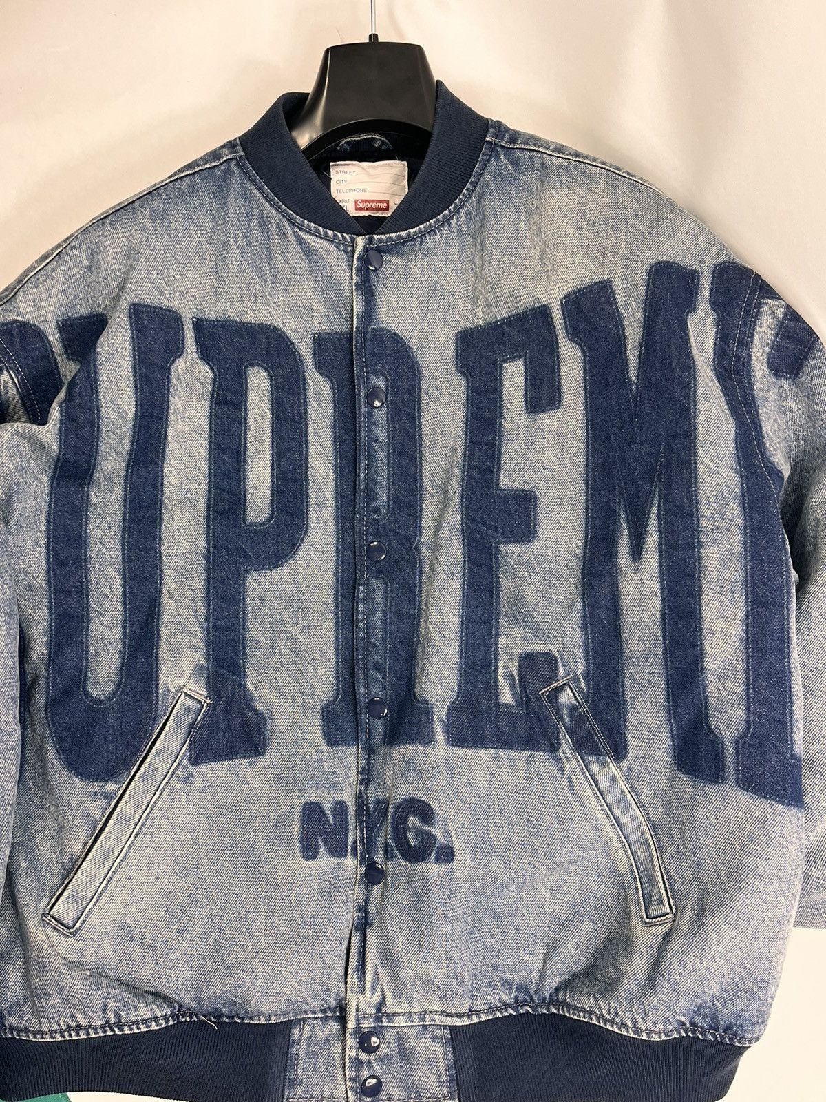 Supreme SUPREME LOGO OVERSIZED DENIM JACKET Size US XL / EU 56 / 4 - 3 Thumbnail