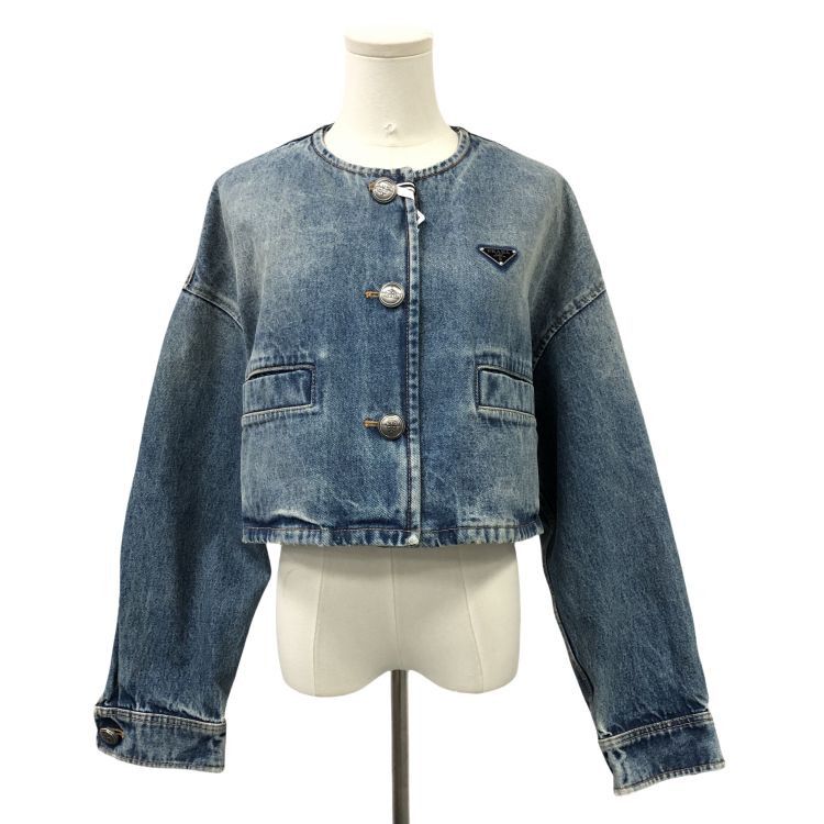 Prada Prada Logo Denim Jacket Size 38 Size XS / US 0-2 / IT 36-38 - 1 Thumbnail