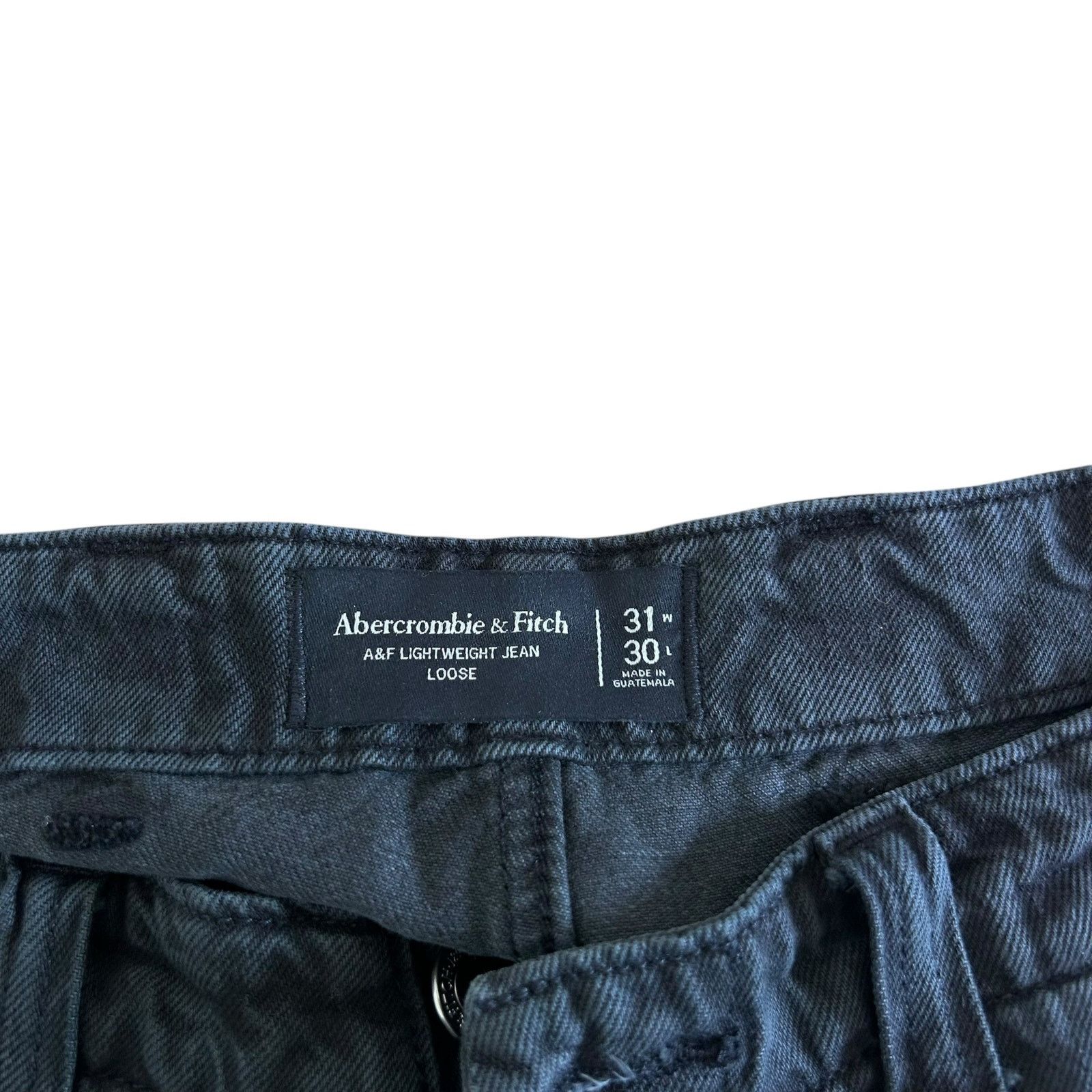 Abercrombie & Fitch Abercrombie A&F Lightweight Jeans Loose Black Sz 31 Size 31" - 2 Thumbnail