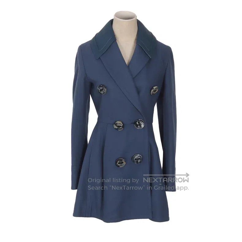 Fendi Fendi Blue Wool Cashmere Coat Size XS / US 0-2 / IT 36-38 - 1 Thumbnail