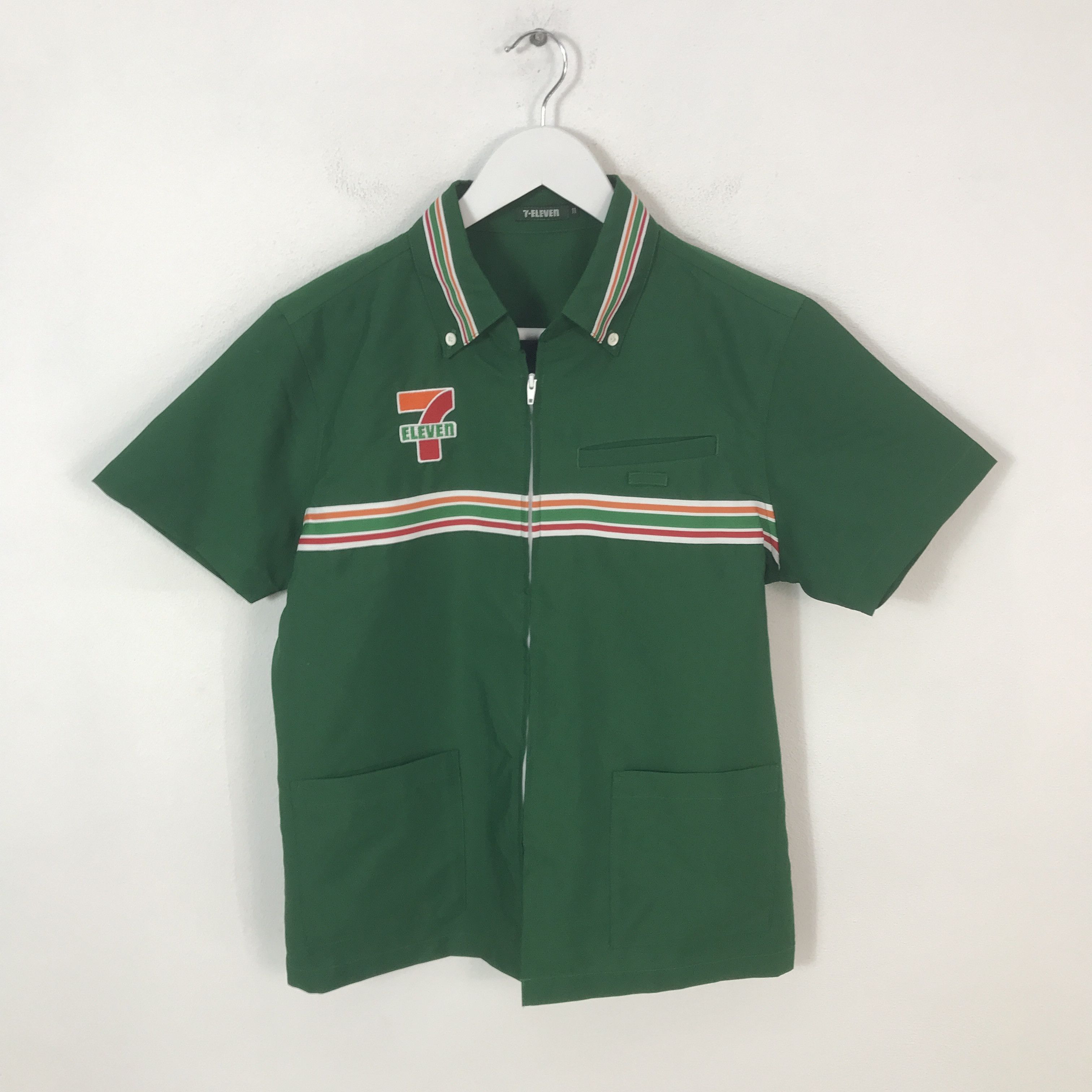 Japanese Brand 7 Eleven Uniform Green Shirt jacket K50B20 Size US M / EU 48-50 / 2 - 2 Thumbnail