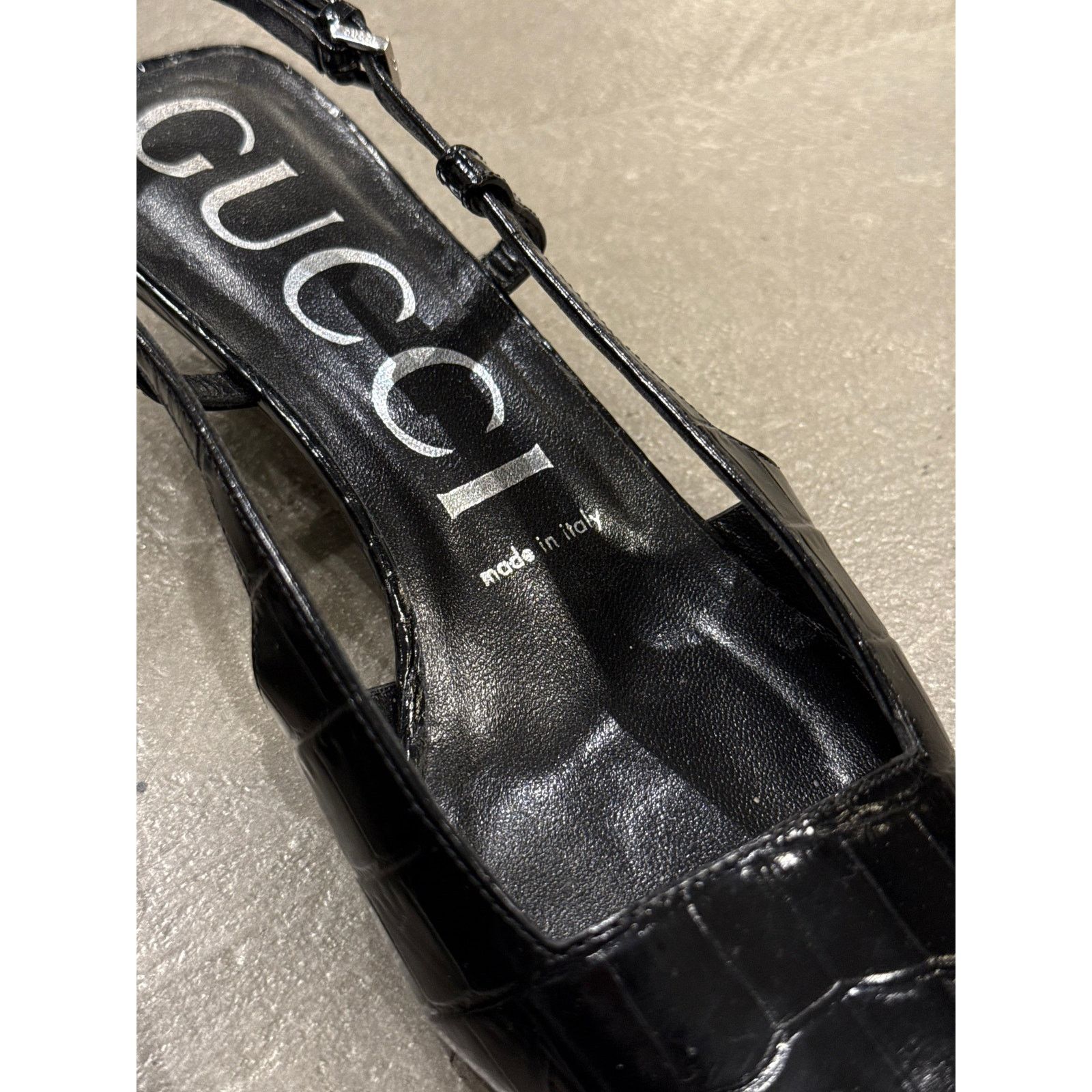 Gucci 2000s Gucci embossed croc slingback heels Size US 7.5 / IT 37.5 - 7 Thumbnail