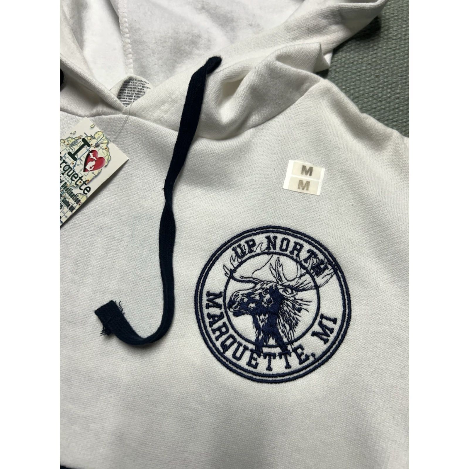 Vintage VINTAGE NWT pullover hoodie sweatshirt up north Marquette Michigan moose DEADSTOCK Med Size M / US 6-8 / IT 42-44 - 4 Thumbnail