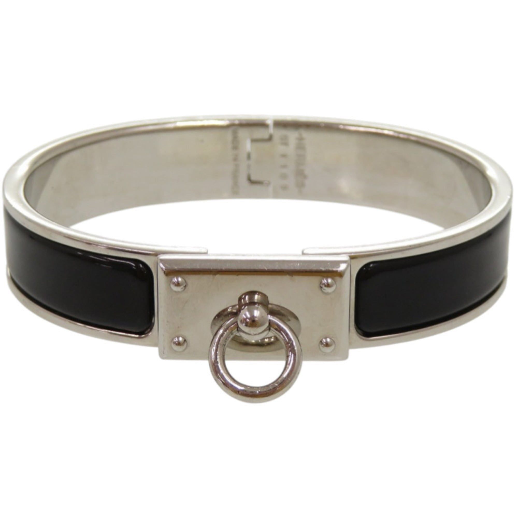 Hermes Excellent condition Hermès Click Aneau metal enamel black bangle 1687HERMES Size ONE SIZE - 1 Thumbnail