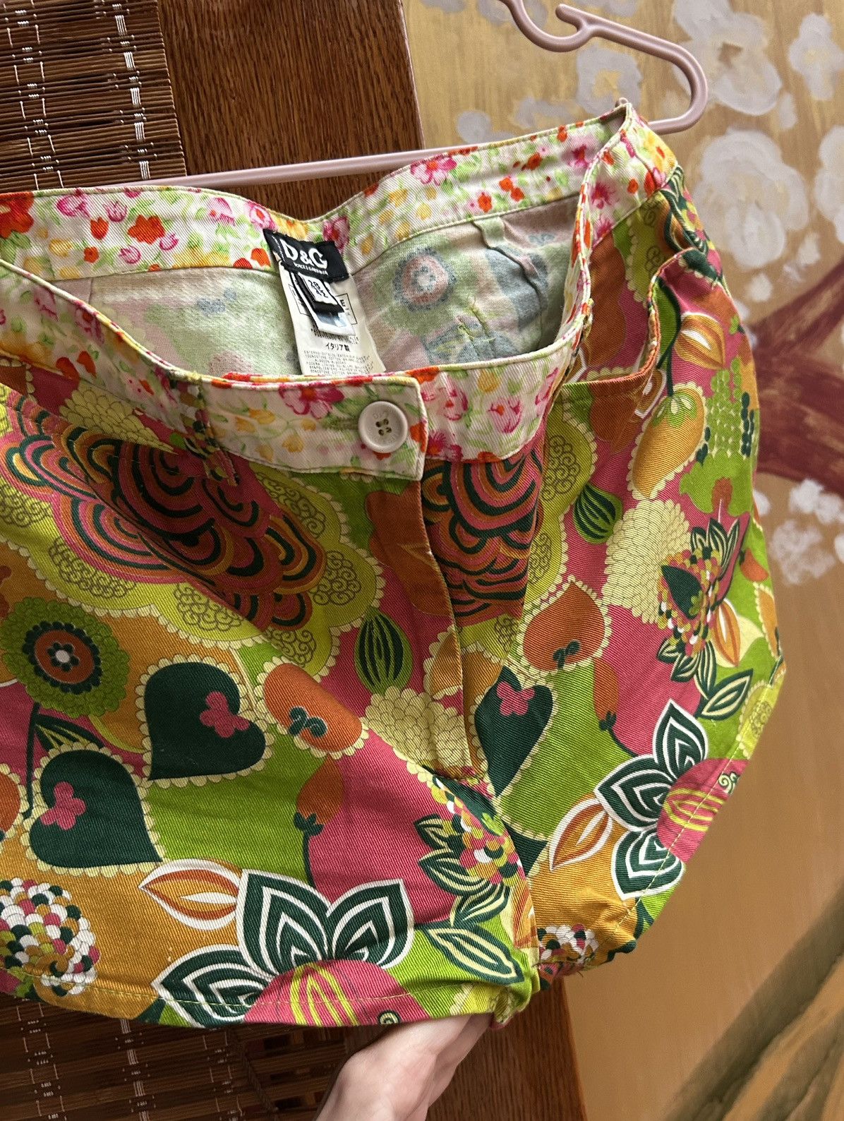 Y2k Dolce & Gabbana Hippie Print Floral Shorts Size 28(42