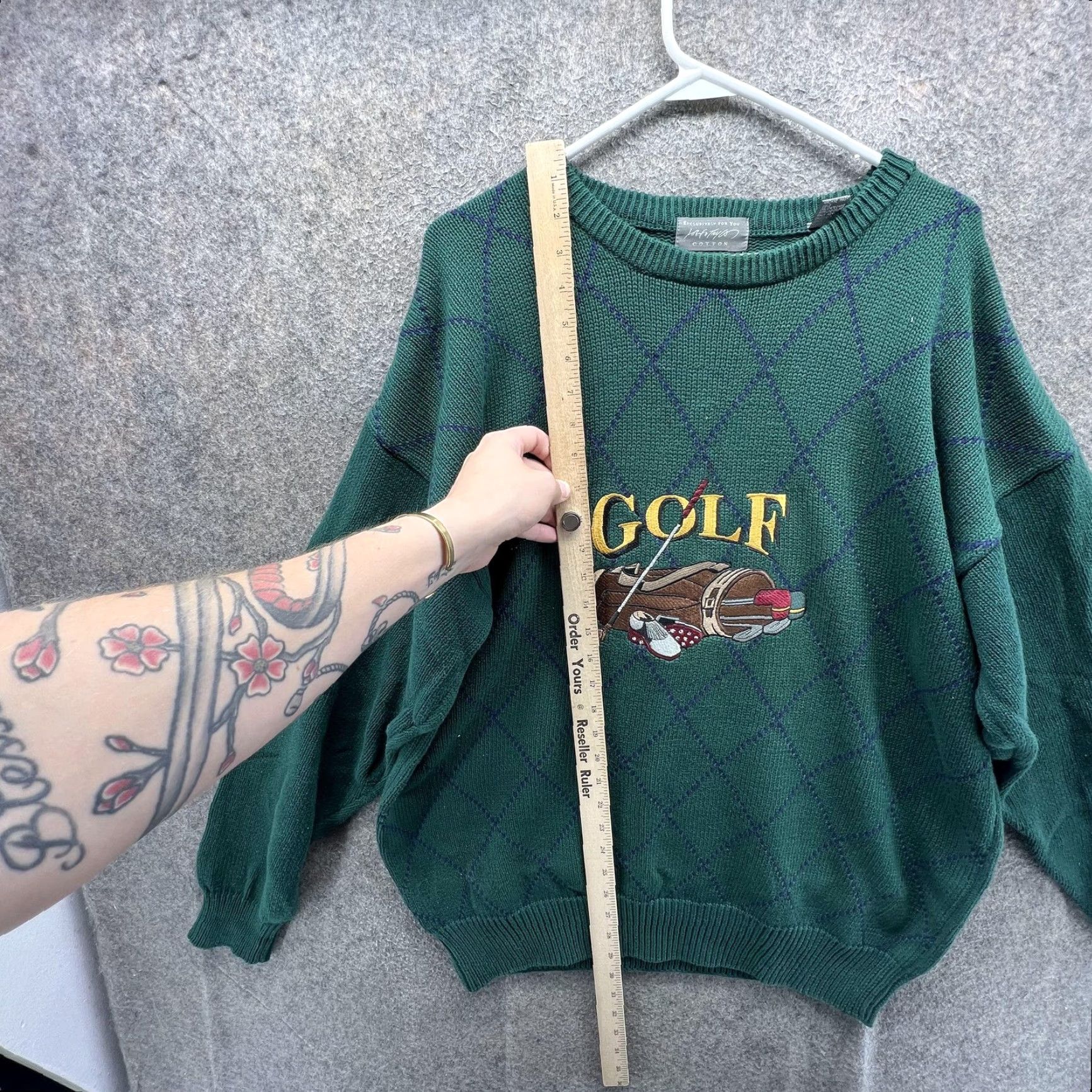 Lord & Taylor VINTAGE Lord & Taylor Golf Sweater Mens L Green Argyle Crewneck Pullover Graphic VTG Size US L / EU 52-54 / 3 - 6 Thumbnail