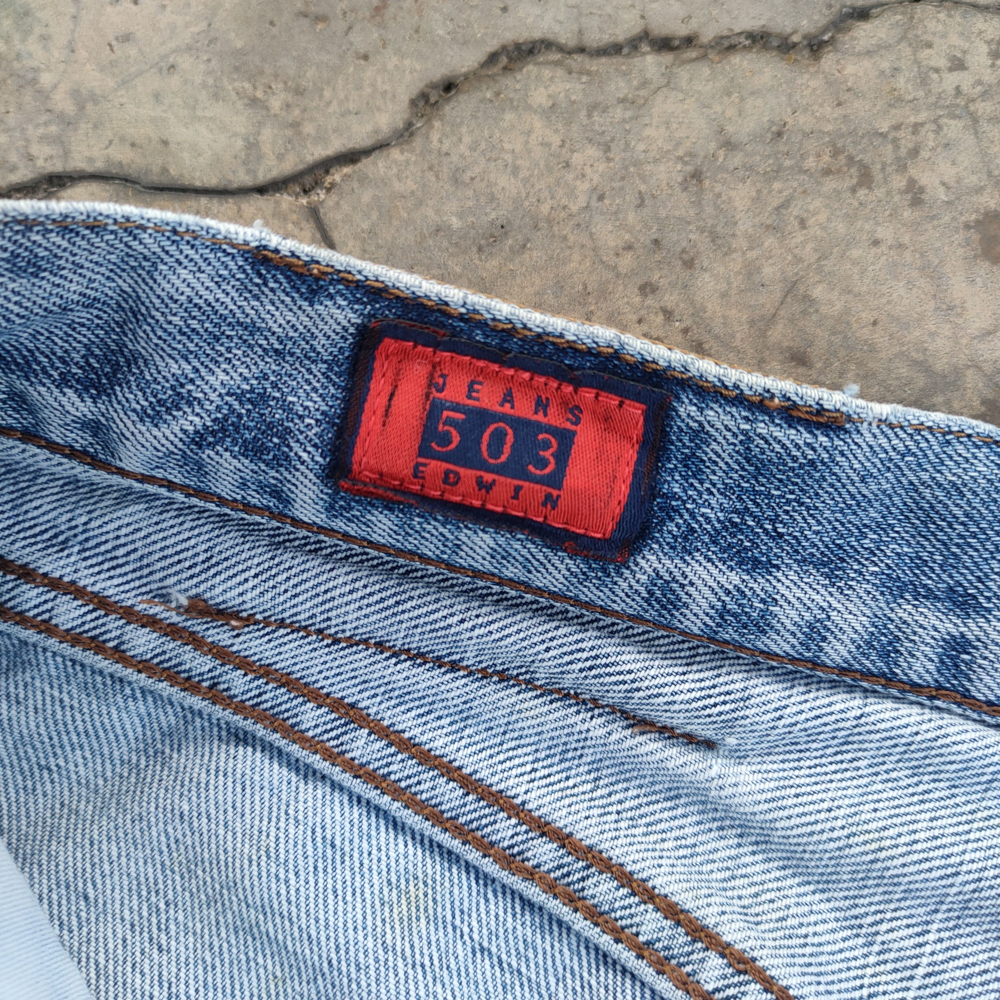 Edwin × Jean × Vintage W32 VINTAGE EDWIN 503 FADED RIPPED JEANS DENIM PANTS Size US 32 / EU 48 - 10 Thumbnail