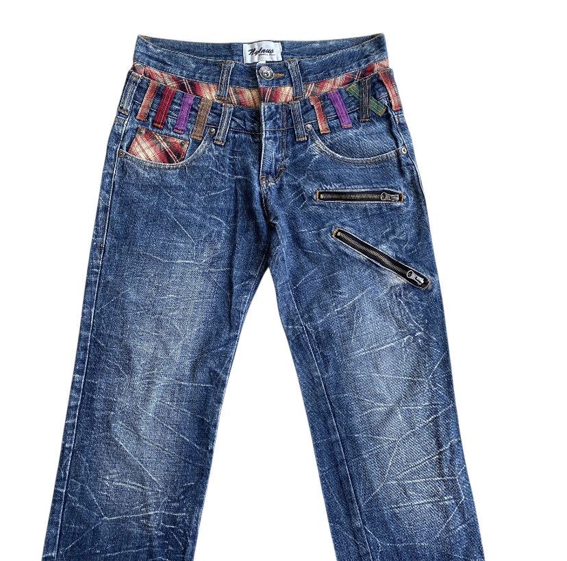 20471120 Nylaus Double Waist flare gothic grunge Jeans 14Addition lgb Size US 30 / EU 46 - 2 Thumbnail