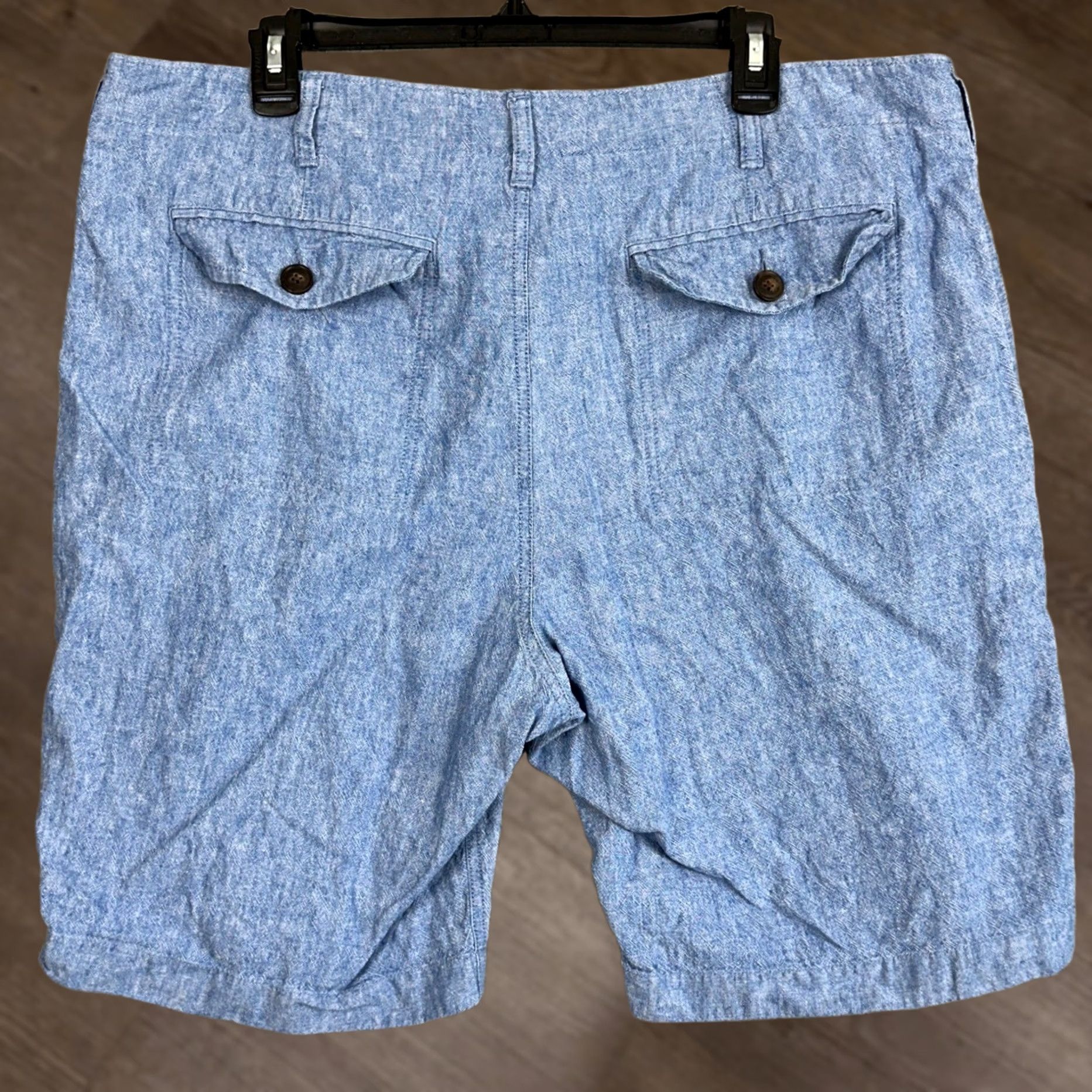 J.Crew J.Crew Linen Blend Shorts 38 Blue Khaki Flat Front Pocket Casual EUC Mens Size US 38 / EU 54 - 1 Thumbnail