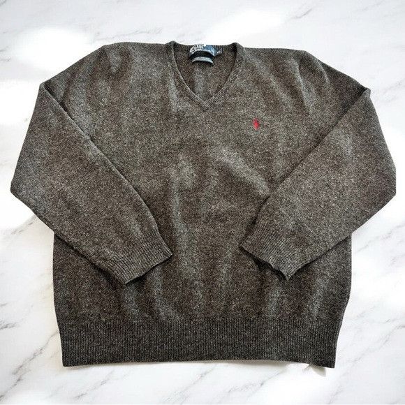 Ralph Lauren POLO By Ralph Lauren 100% Wool Men's Charcoal Gray Sweater Size US XL / EU 56 / 4 - 2 Thumbnail