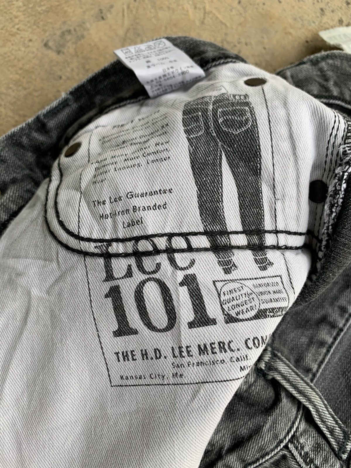 Lee Rare💥Lee 101 Black Selvedge Faded Distressed Denim Size US 30 / EU 46 - 14 Thumbnail