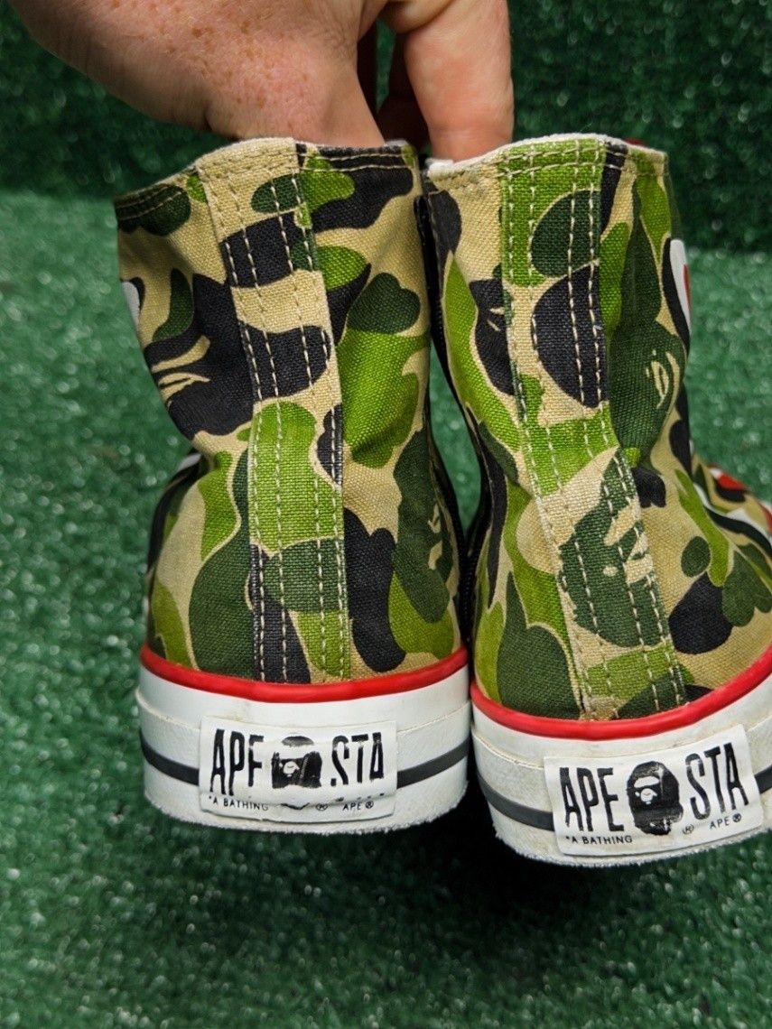 Bape A Bathing Ape Bapesta Ape Sta Geeen High top toe canvas Size US 10 / EU 43 - 5 Thumbnail