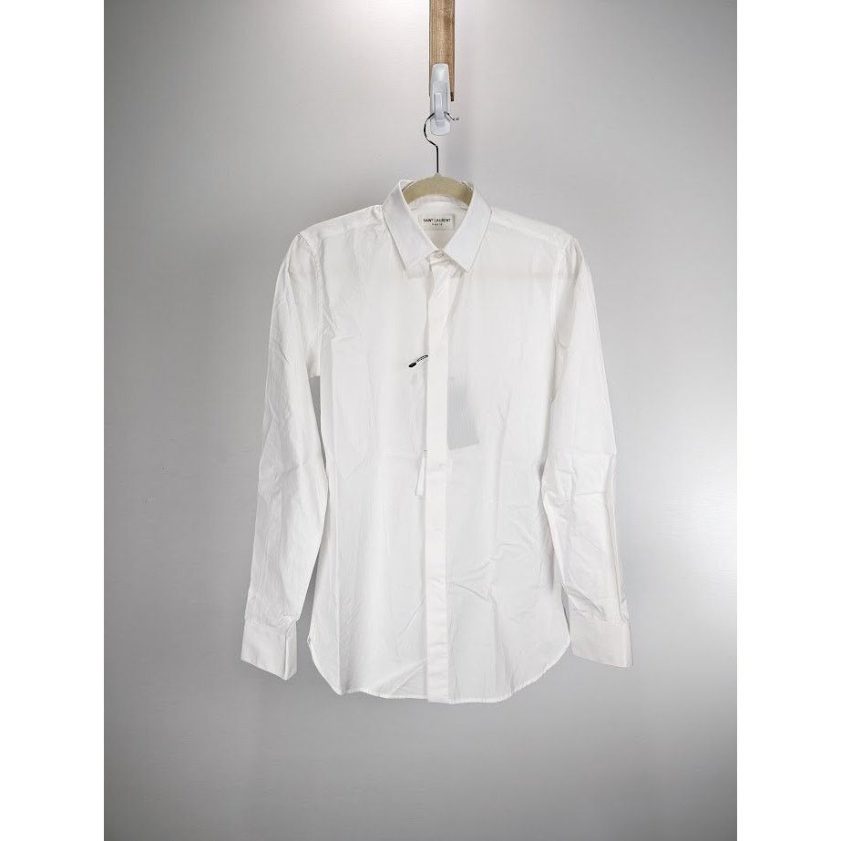 Saint Laurent Paris o1rshd1 Button Shirt in White Size US S / EU 44-46 / 1 - 1 Thumbnail