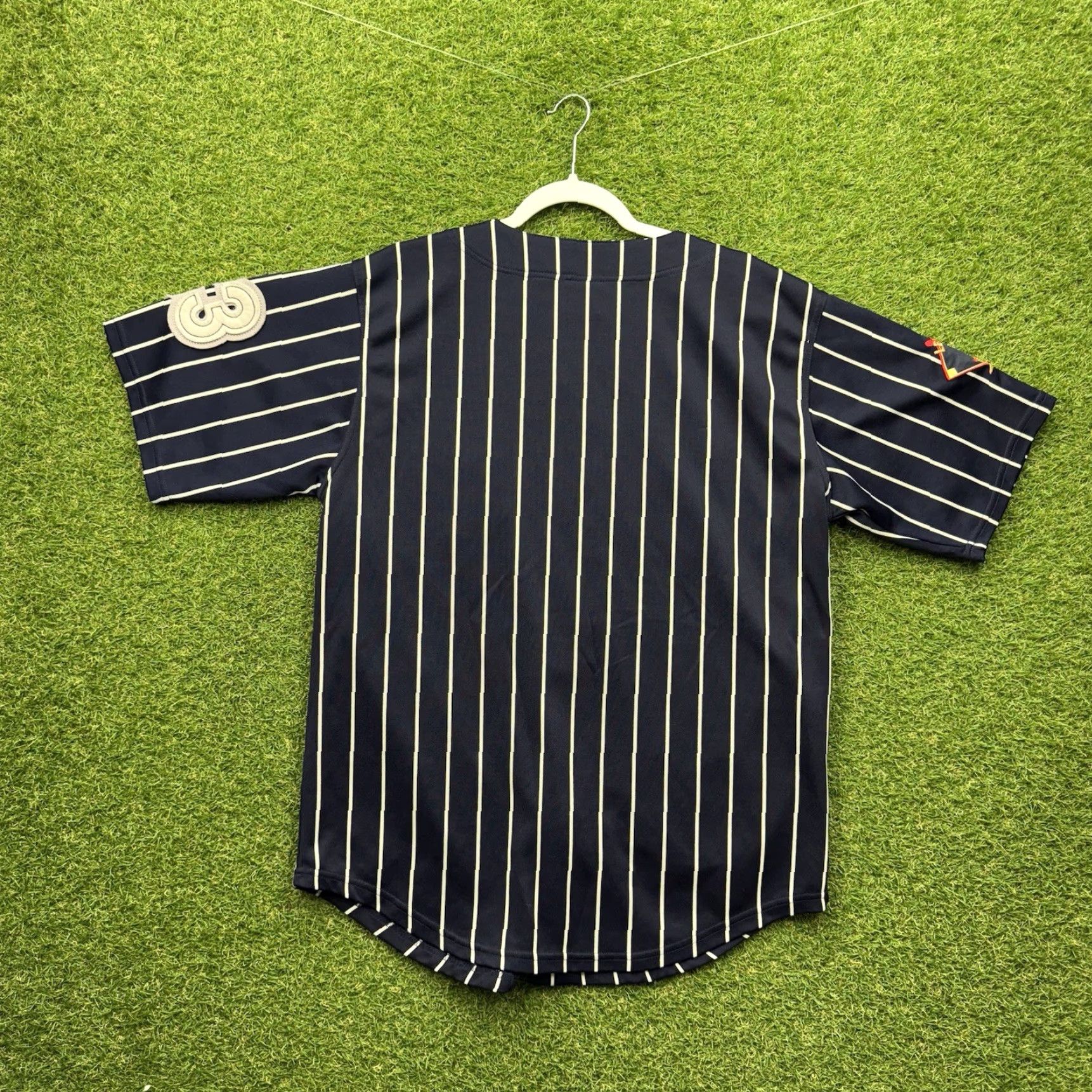 Vintage VINTAGE New York Baseball Jersey Mens Medium Legendary Classics Blue Striped Baseball 23 Mens Size US M / EU 48-50 / 2 - 2 Thumbnail