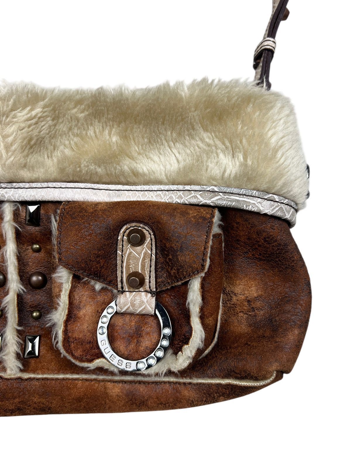 Guess Y2K Guess Vegan Leather Faux Fur Shoulder Bag Size ONE SIZE - 4 Thumbnail