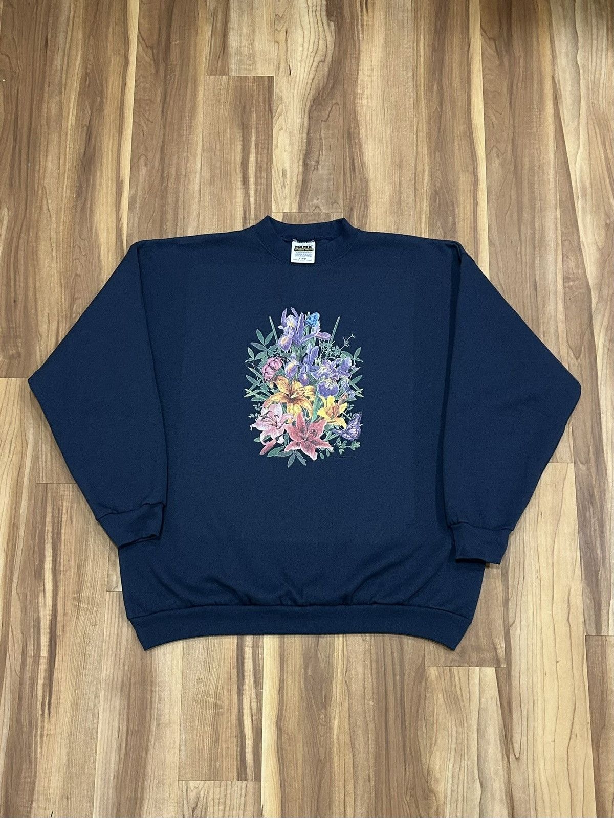 Tultex Vintage Tultex Floral Crewneck Size US XL / EU 56 / 4 - 1 Thumbnail