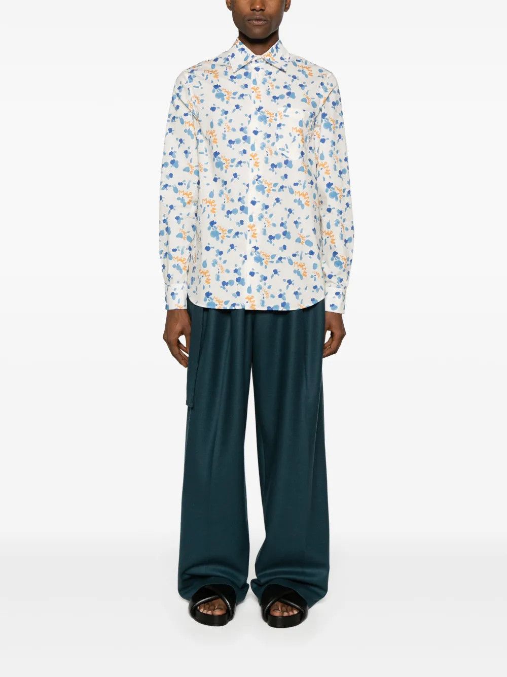 Marni o1w1db10125 Dripping Paint-Splatter Shirt in Multicolor Size US M / EU 48-50 / 2 - 4 Thumbnail