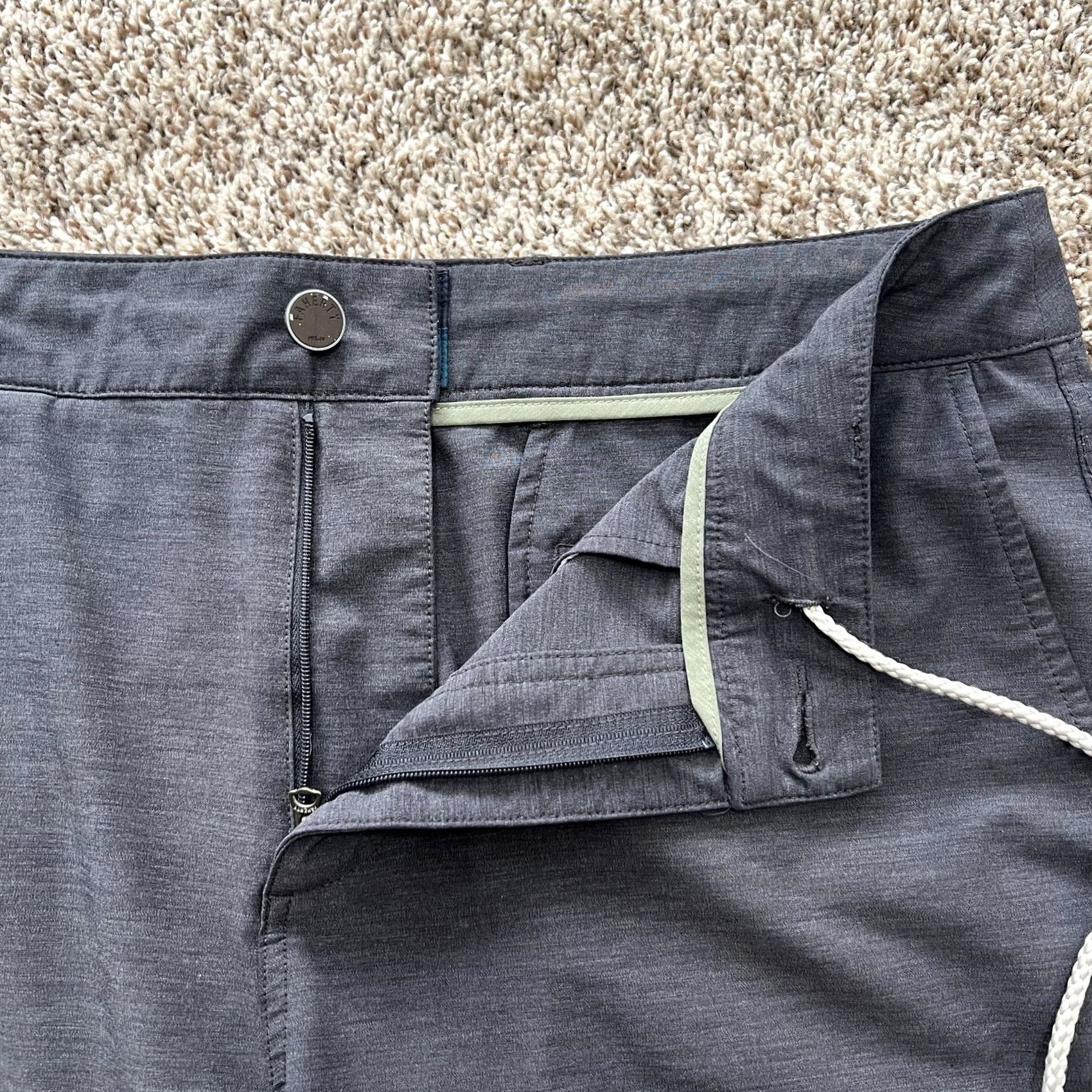 Faherty Faherty All Day Shorts Mens 33 Grey Casual Drawstring Pockets Performance Shirt? Size US 34 / EU 50 - 6 Thumbnail
