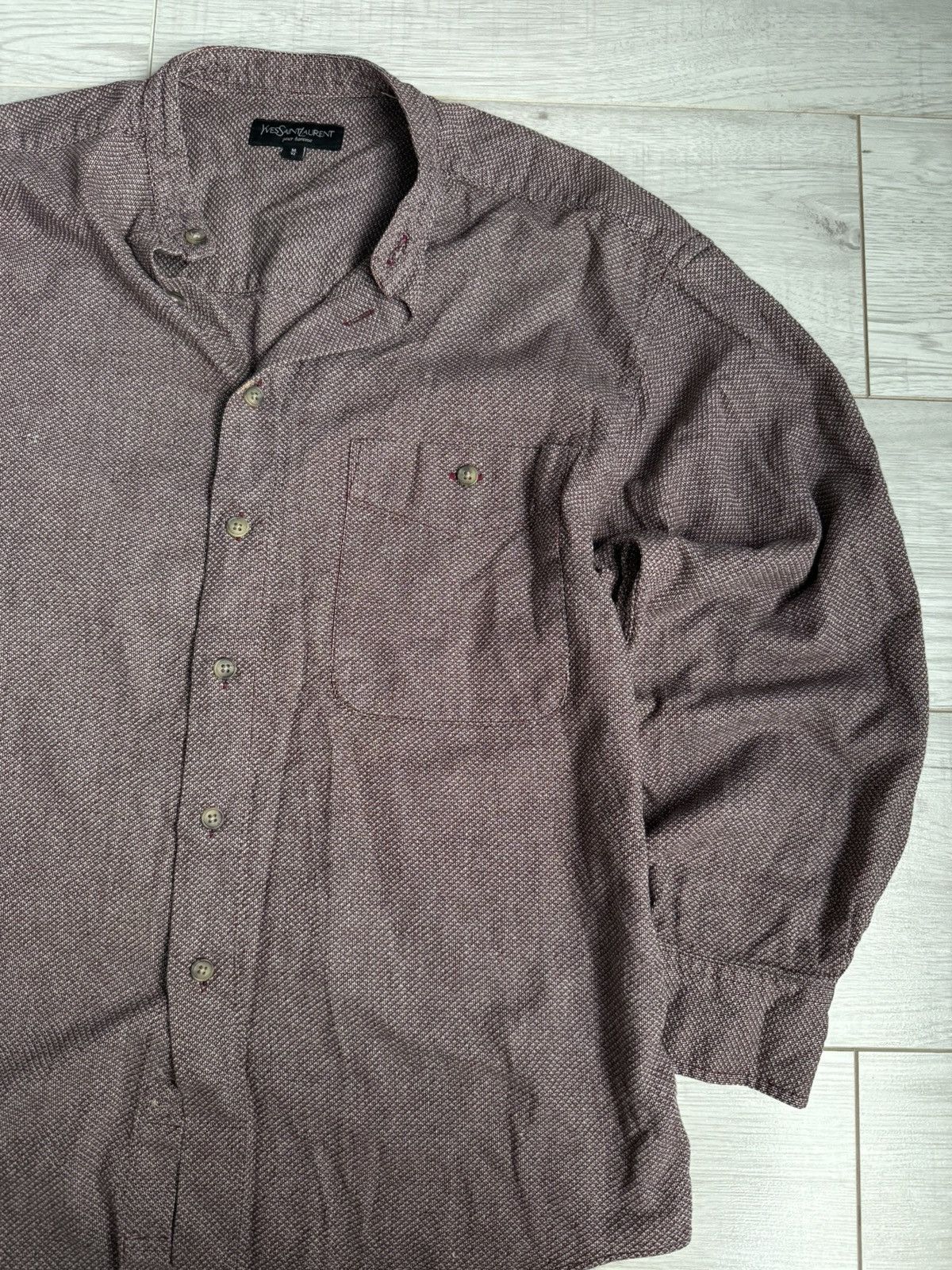 Yves Saint Laurent Ysl pour homme Yves Saint Laurent shirt without collar Size US M / EU 48-50 / 2 - 1 Thumbnail