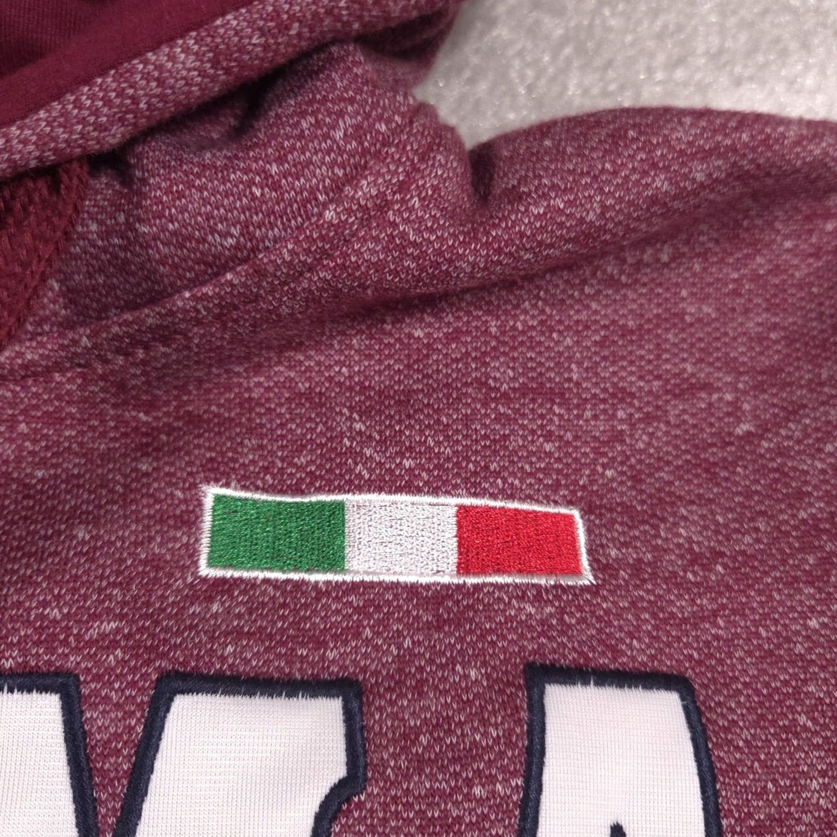 Vintage Unlimited Hoodie Womens M Red Zip Fleece Sweatshirt ROMA Italy Flag Logo Size M / US 6-8 / IT 42-44 - 6 Thumbnail