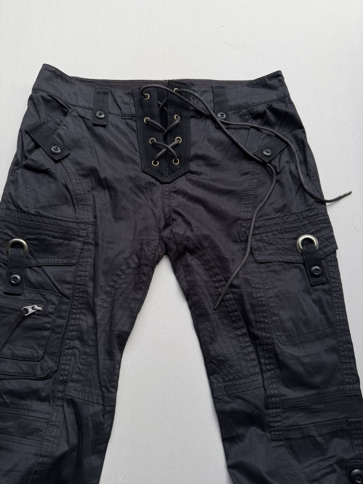 Japanese Brand Atsuro tayama lace up flare cargo pants Size US 28 / EU 44 - 2 Thumbnail